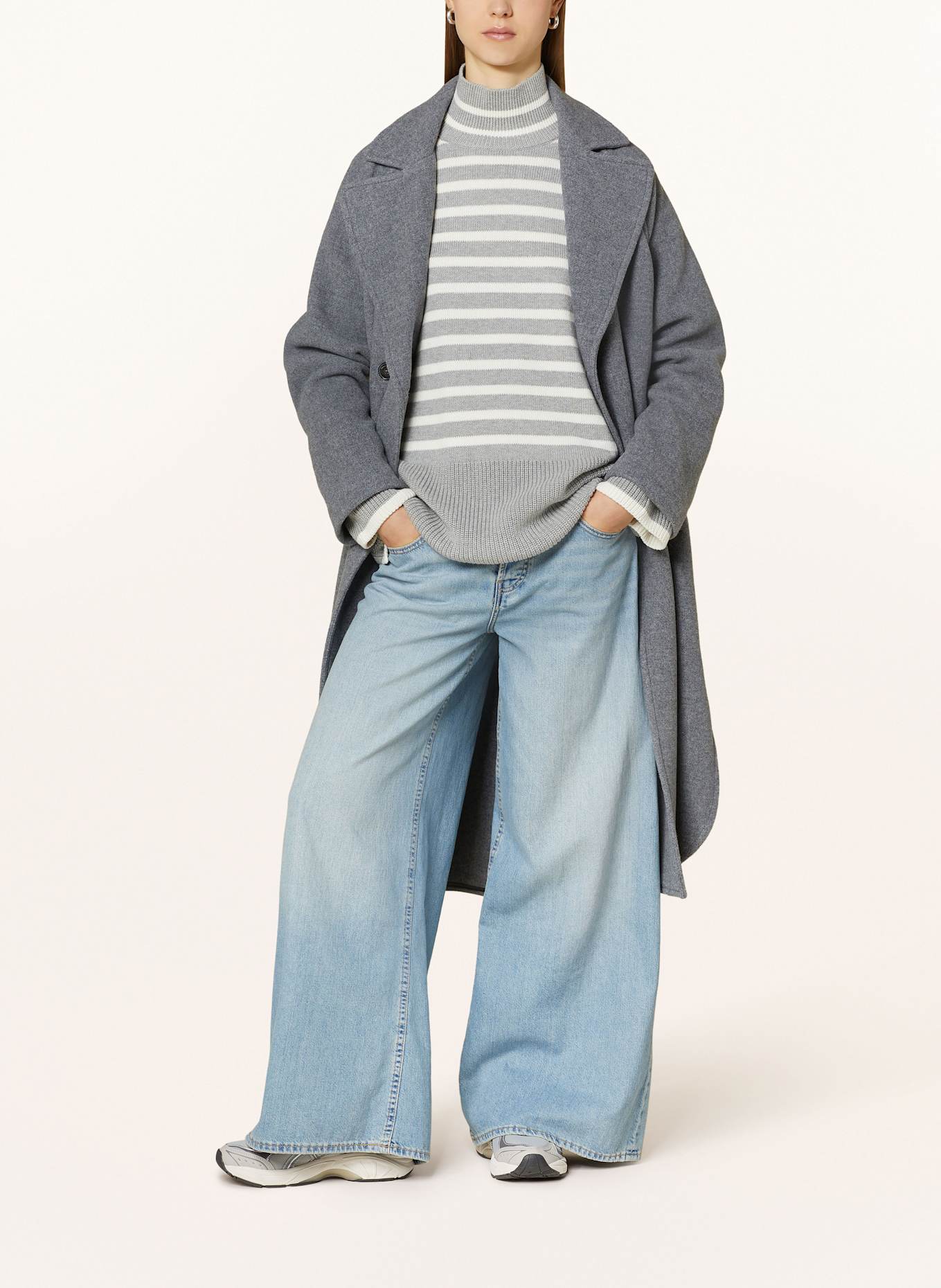 Marc O'Polo Pullover: HELLGRAU / WEISS