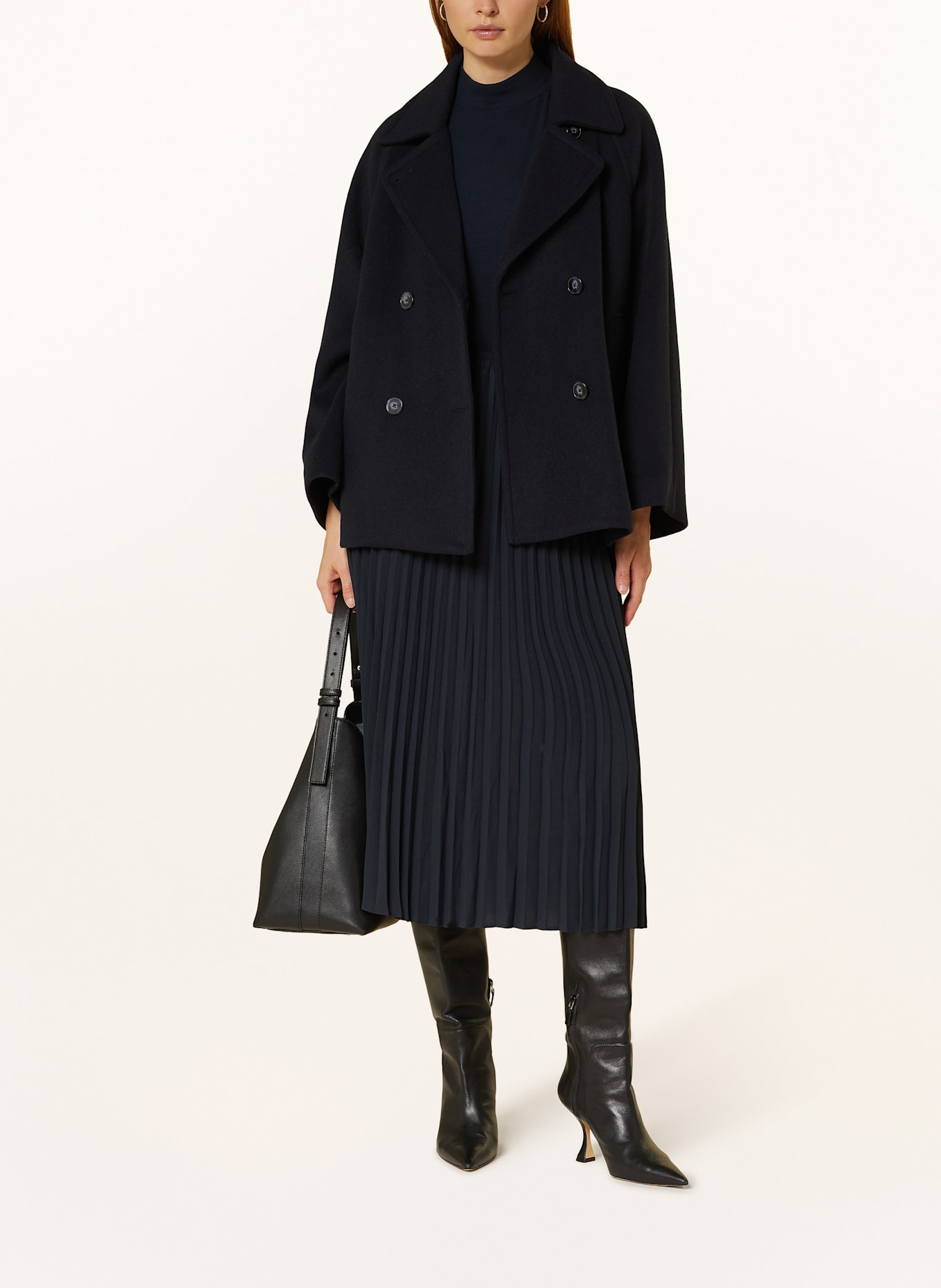 Marc O'Polo pima Pleated skirt, Color: DARK BLUE (Image 2)