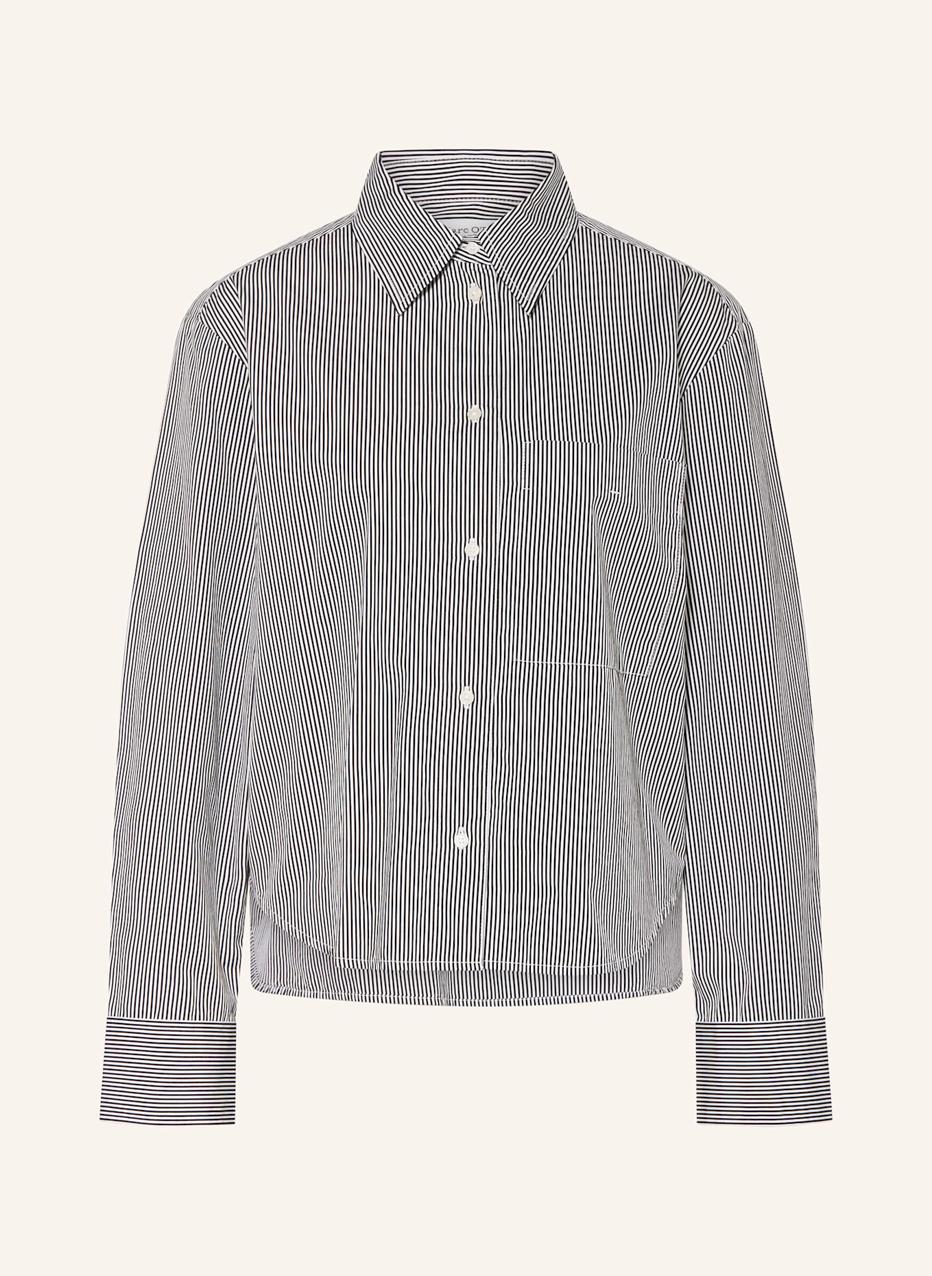 Marc O'Polo Krótka koszula: CZARNY / BIAŁY