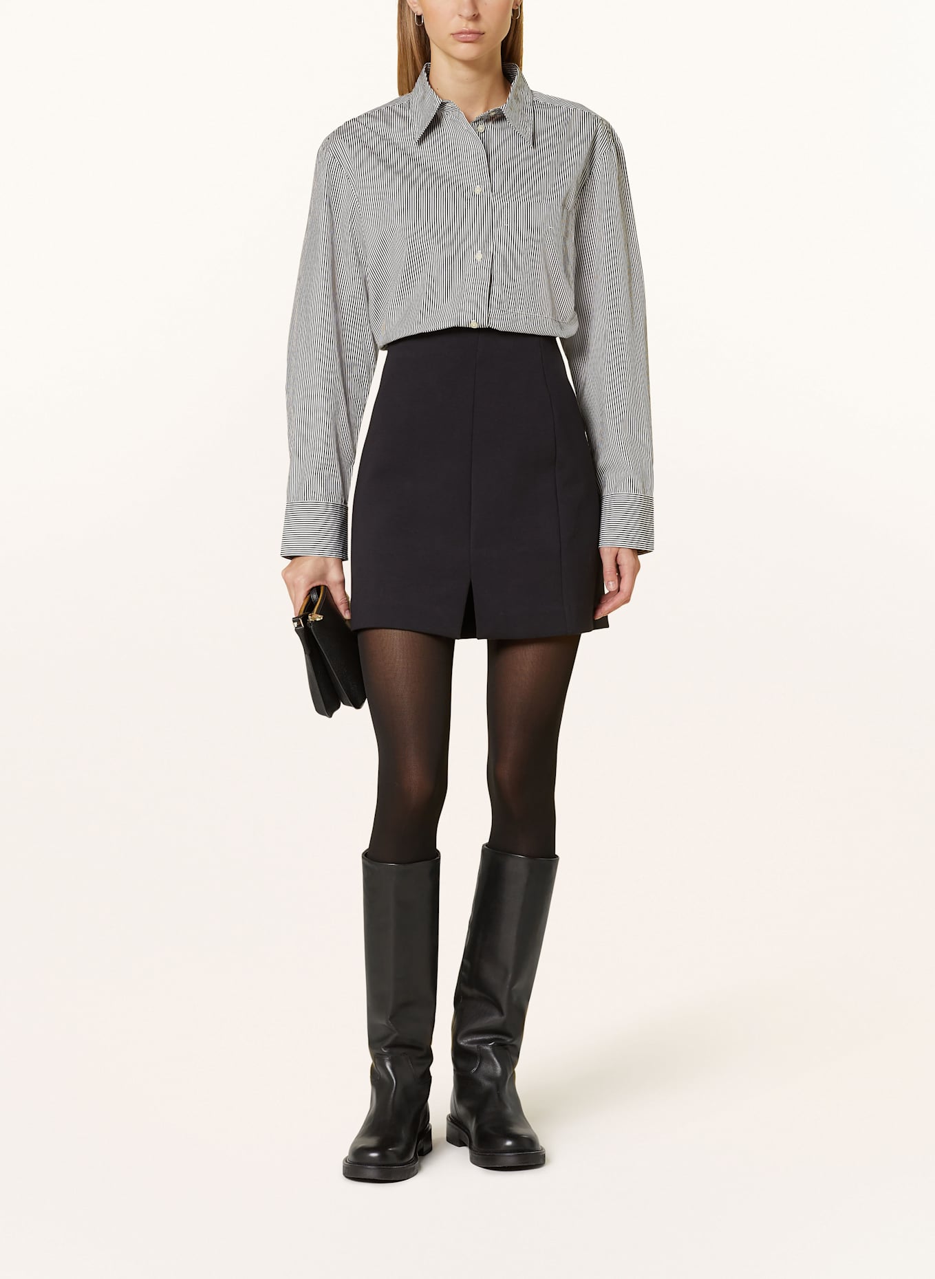 Marc O'Polo Krótka koszula: CZARNY / BIAŁY