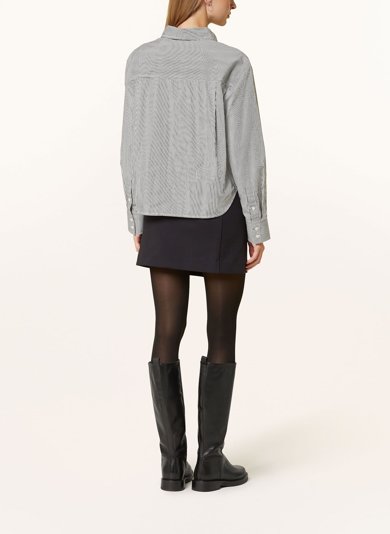 Marc O'Polo Krótka koszula: CZARNY / BIAŁY