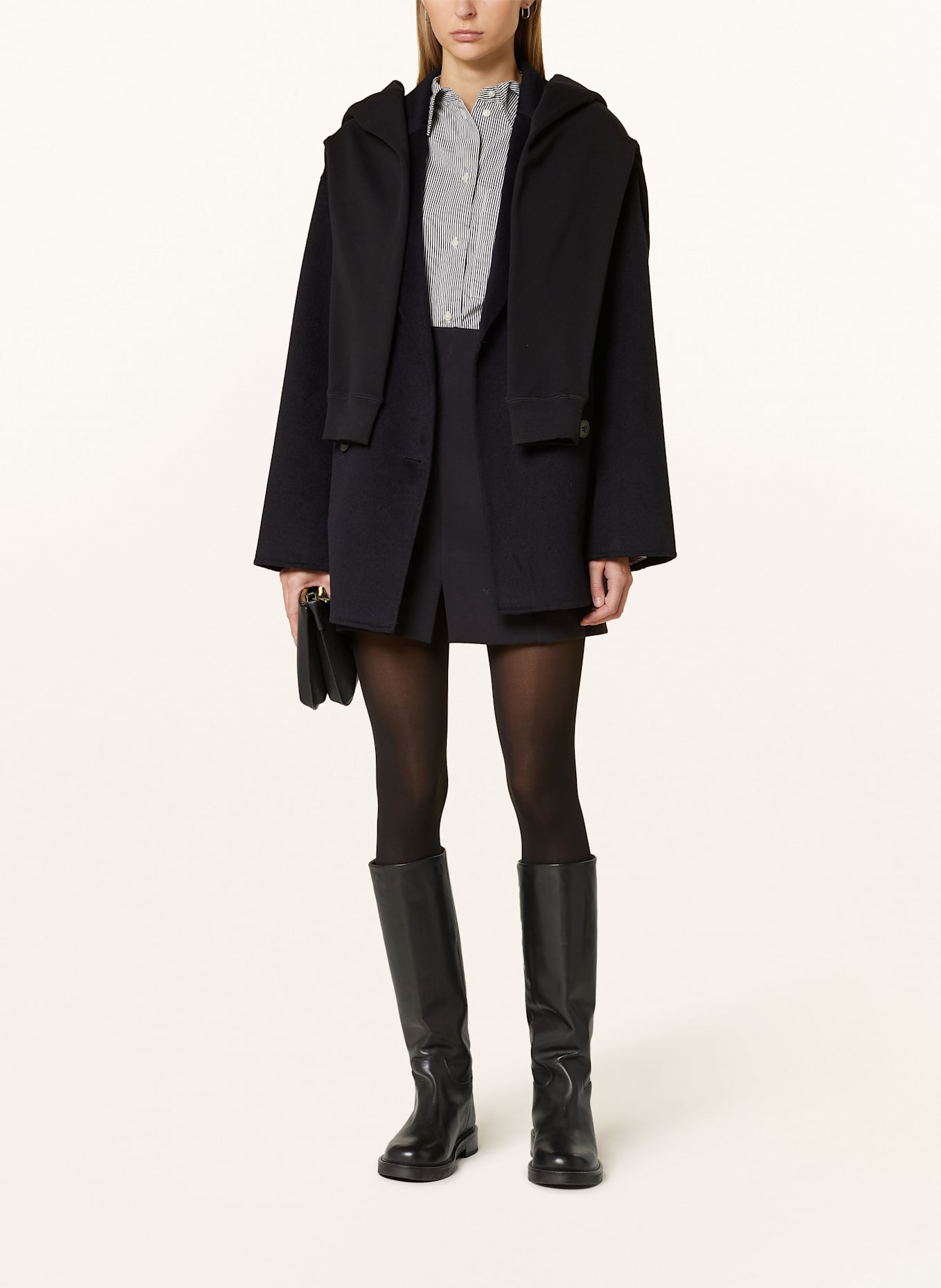 Marc O'Polo Krótka koszula: CZARNY / BIAŁY