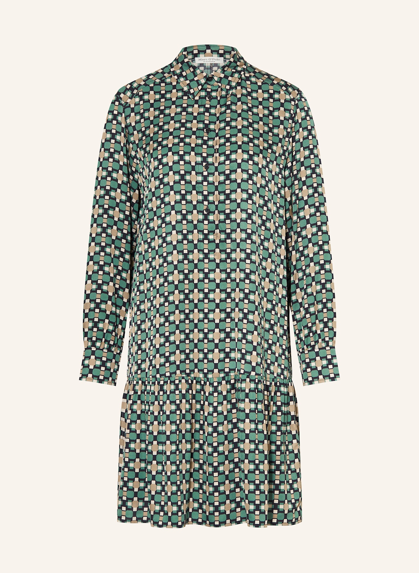 Marc O'Polo Kleid: GRÜN / DUNKELBLAU / BEIGE