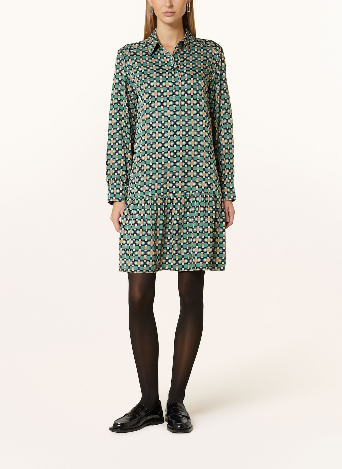 Marc O'Polo Kleid: GRÜN / DUNKELBLAU / BEIGE