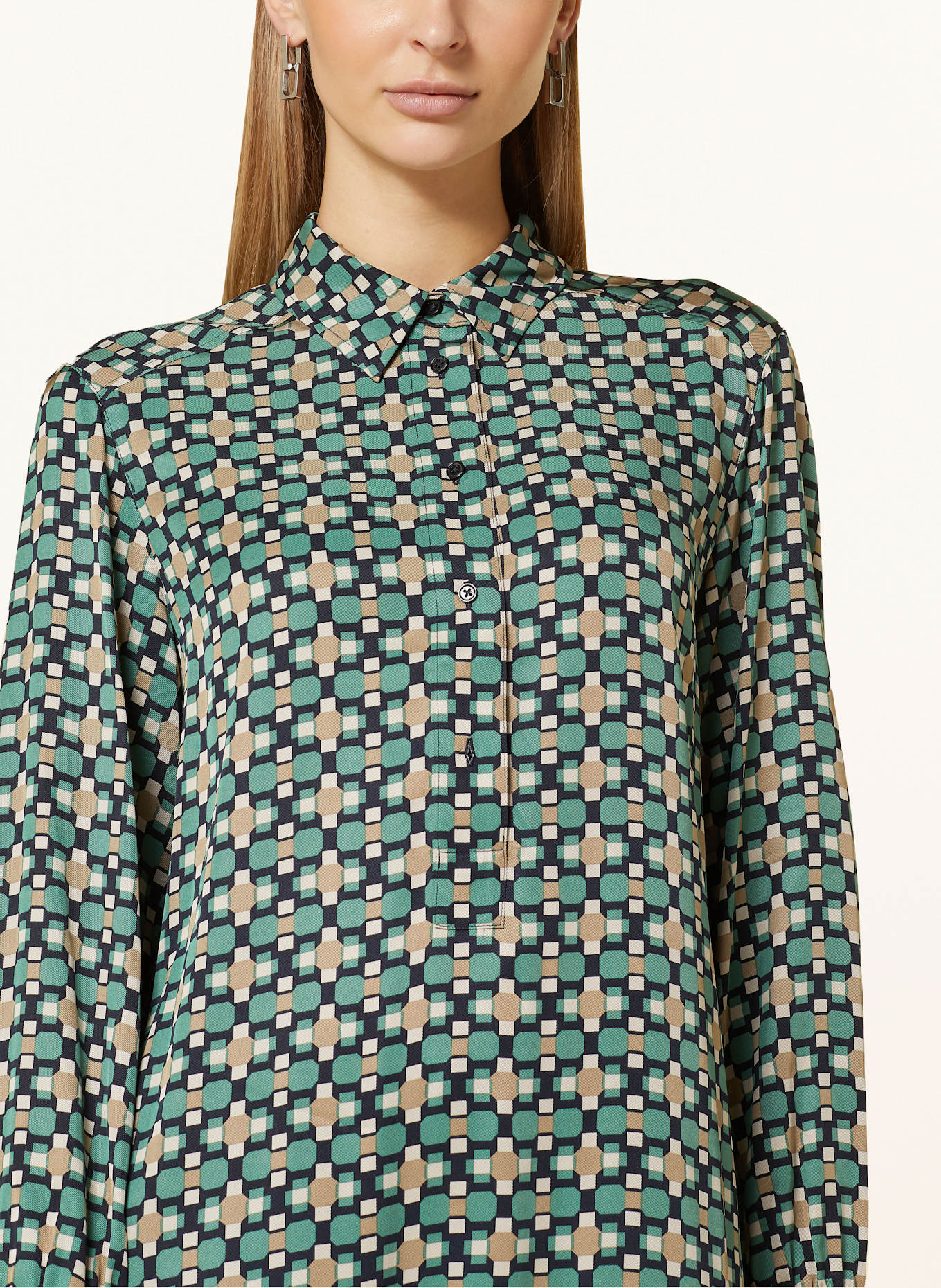 Marc O'Polo Kleid: GRÜN / DUNKELBLAU / BEIGE