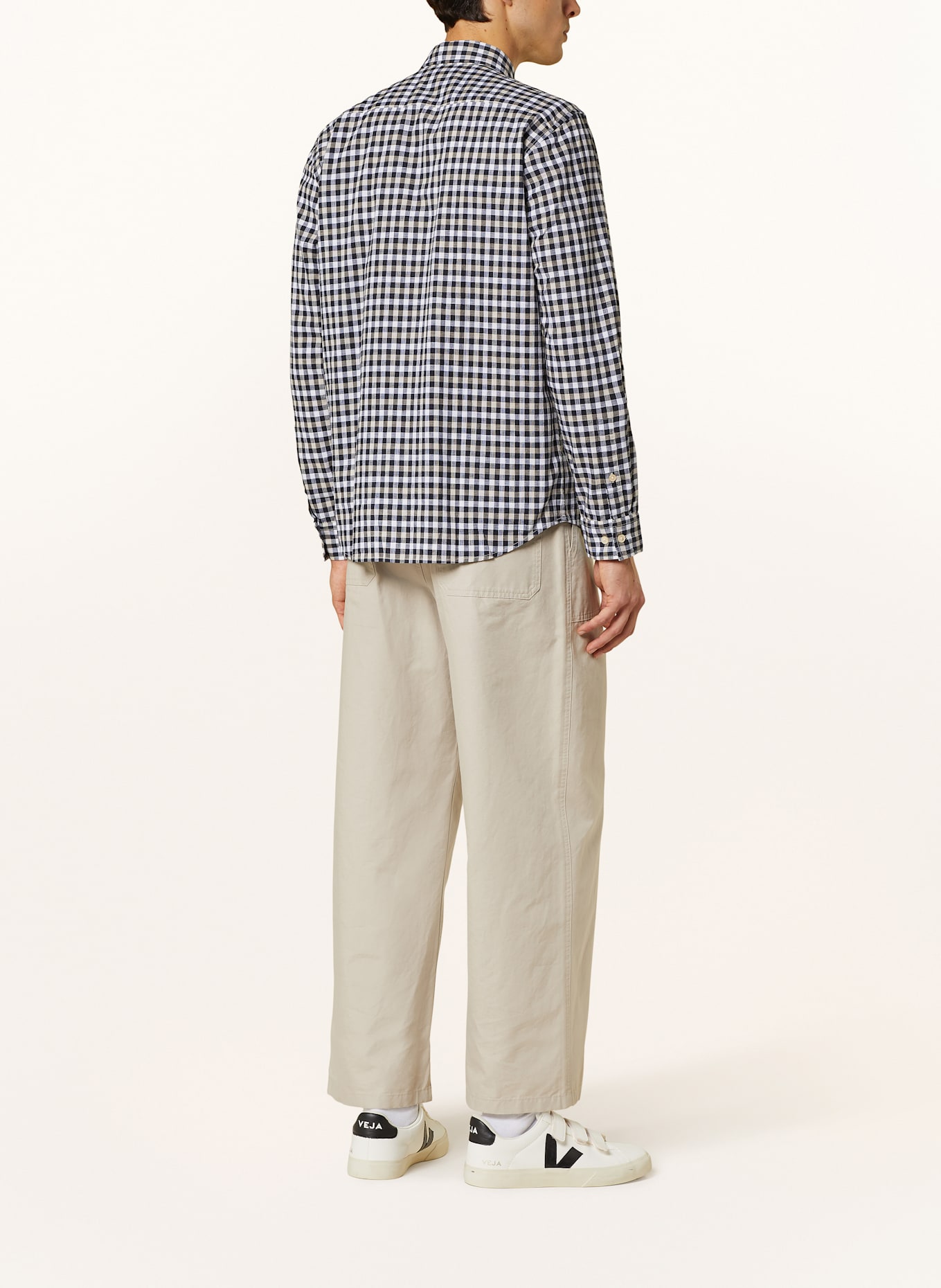 Marc O'Polo Hemd Regular Fit: WEISS / DUNKELBLAU / CREME