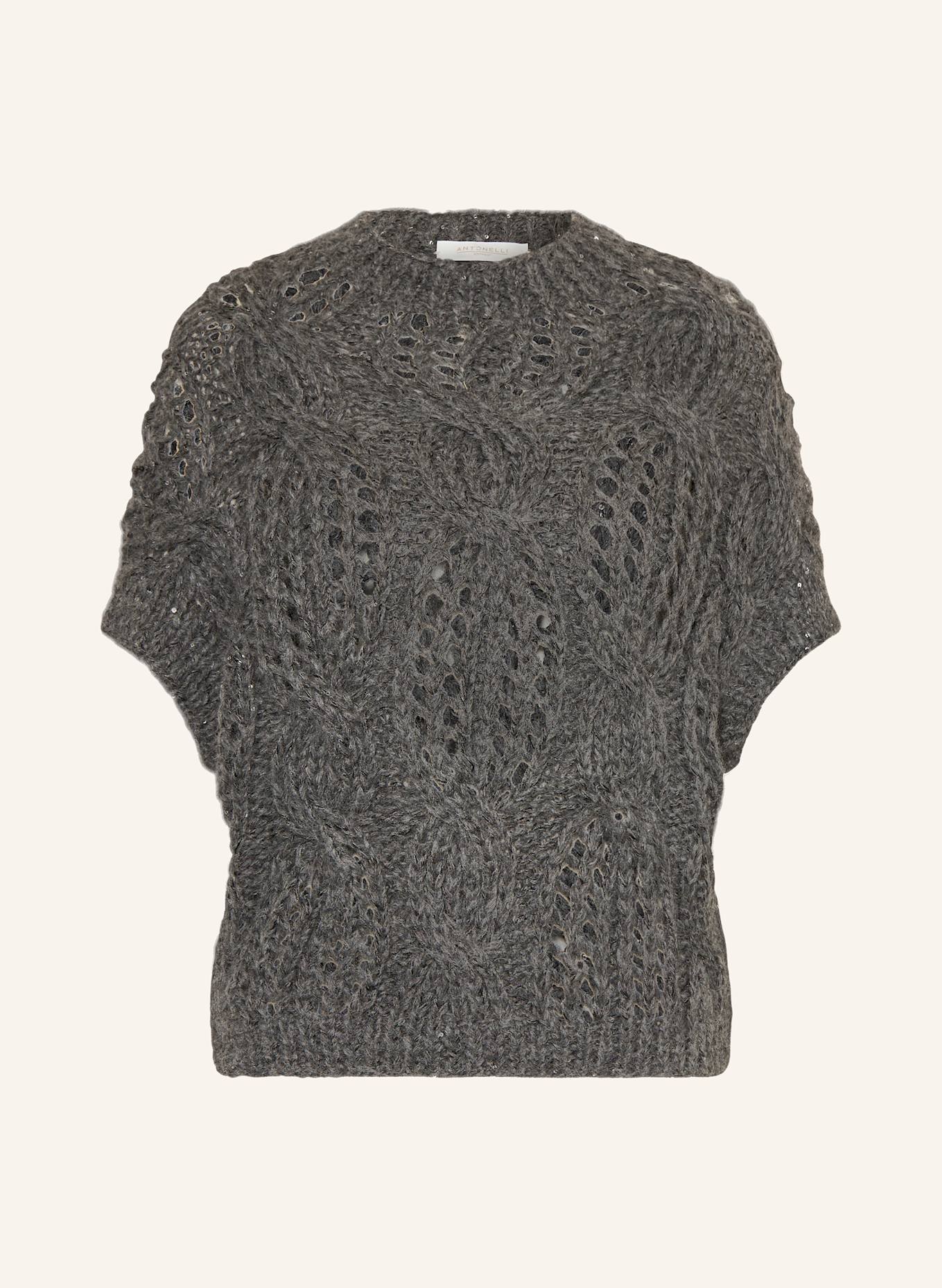 ANTONELLI firenze Strickshirt POLIDORO mit Pailletten: GRAU