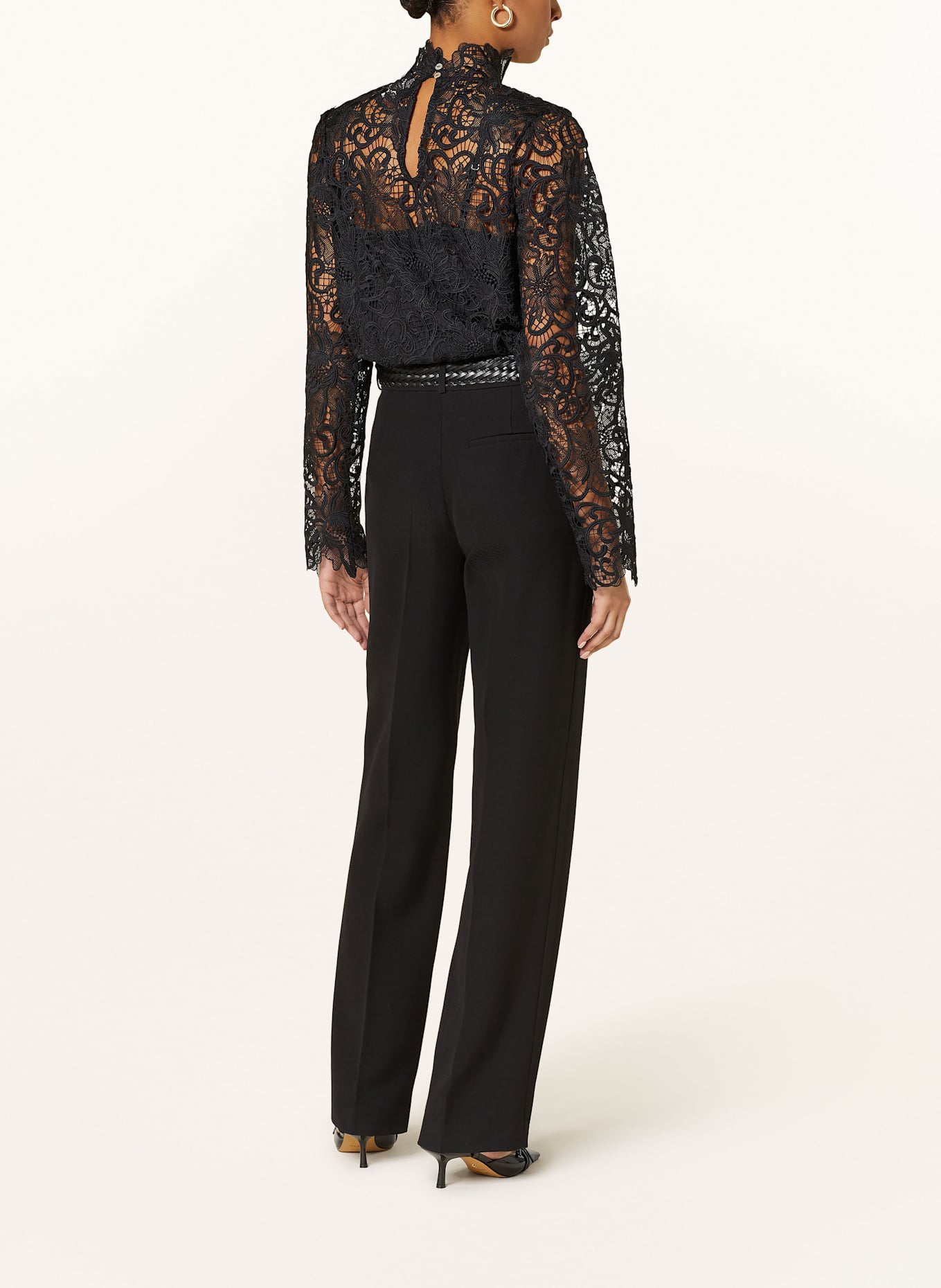 ROUGE VILA Bluse aus Lochspitze: SCHWARZ