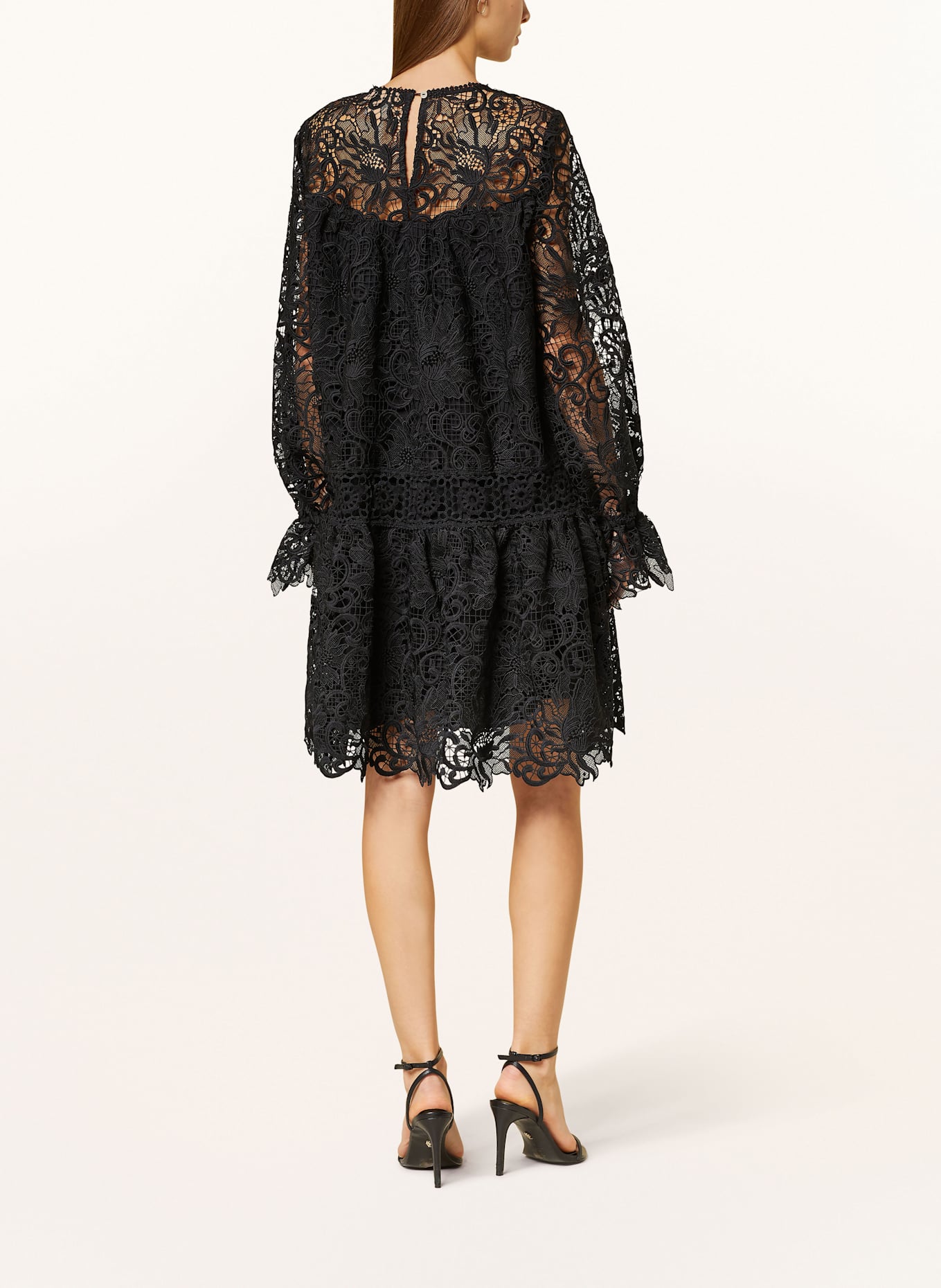 ROUGE VILA Kleid aus Lochspitze: SCHWARZ