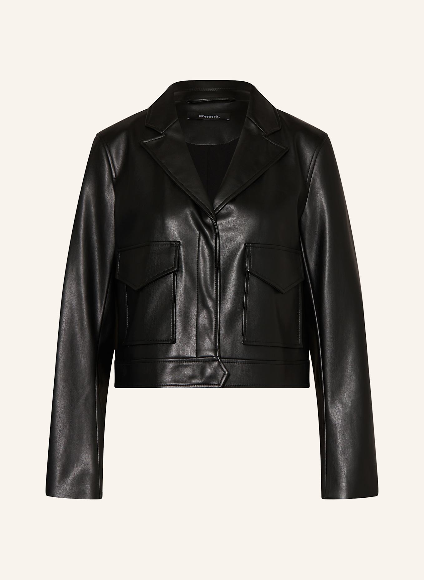 comma Leather jacket: BLACK