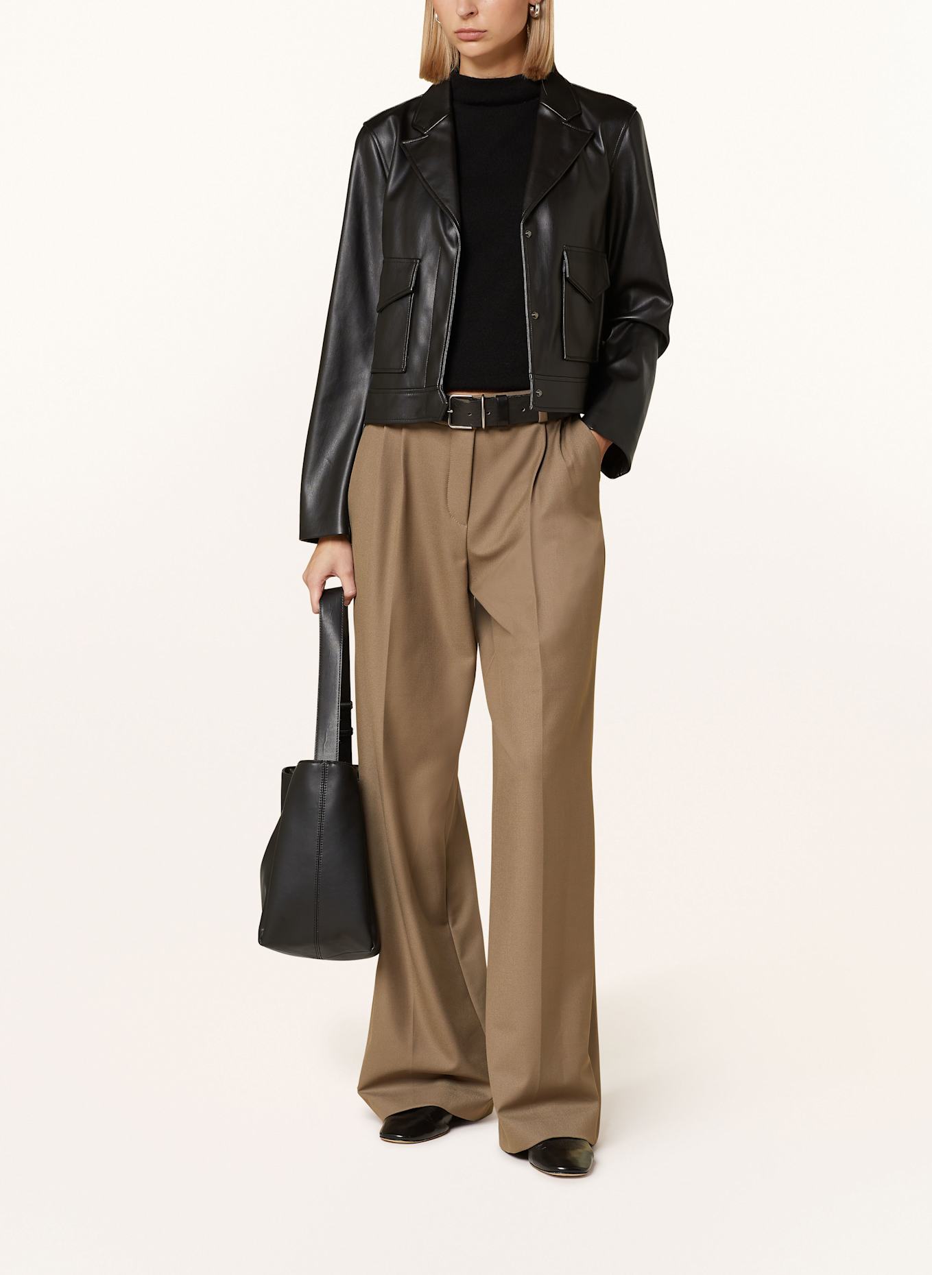 comma Leather jacket: BLACK