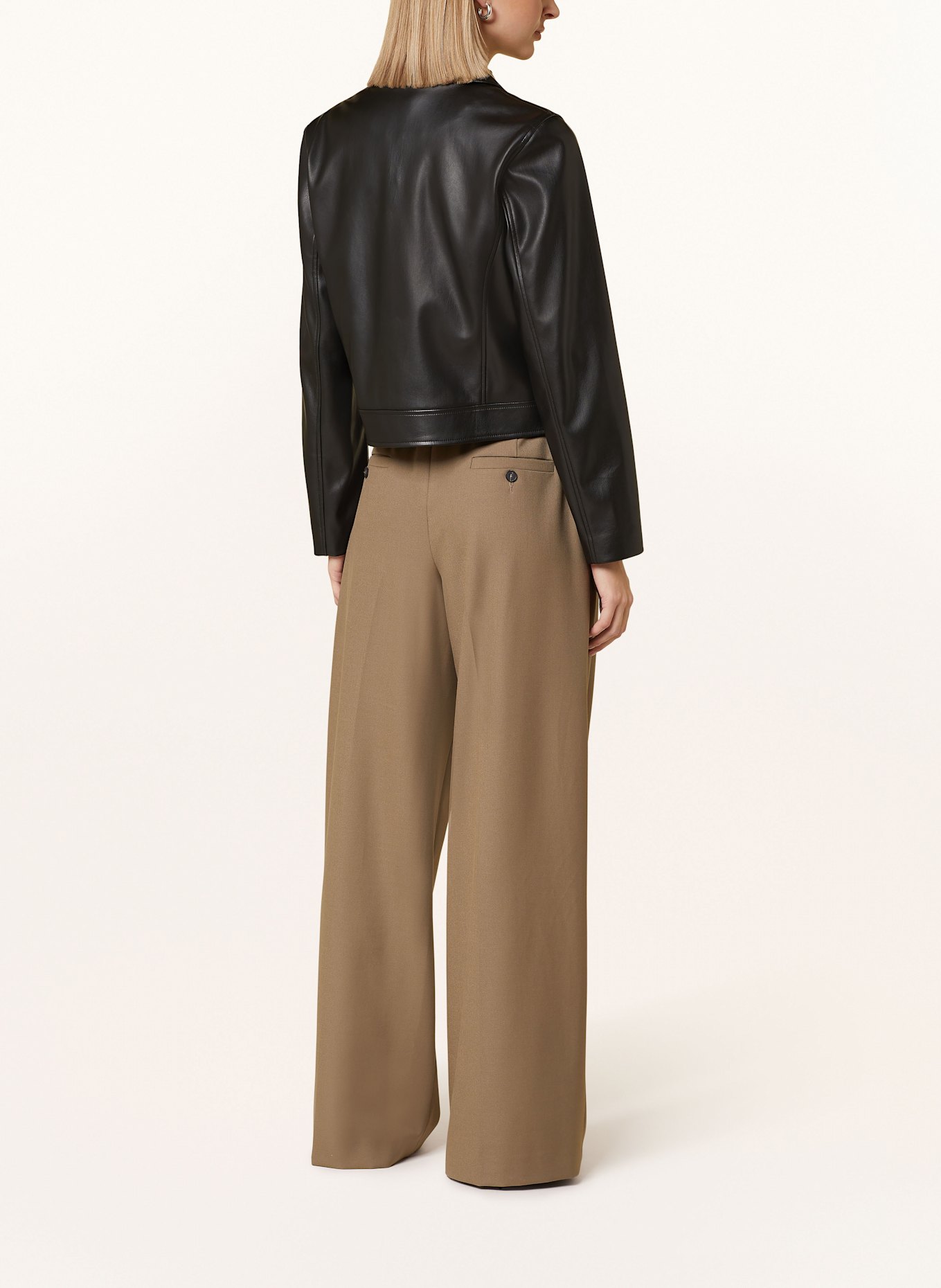 comma Leather jacket: BLACK
