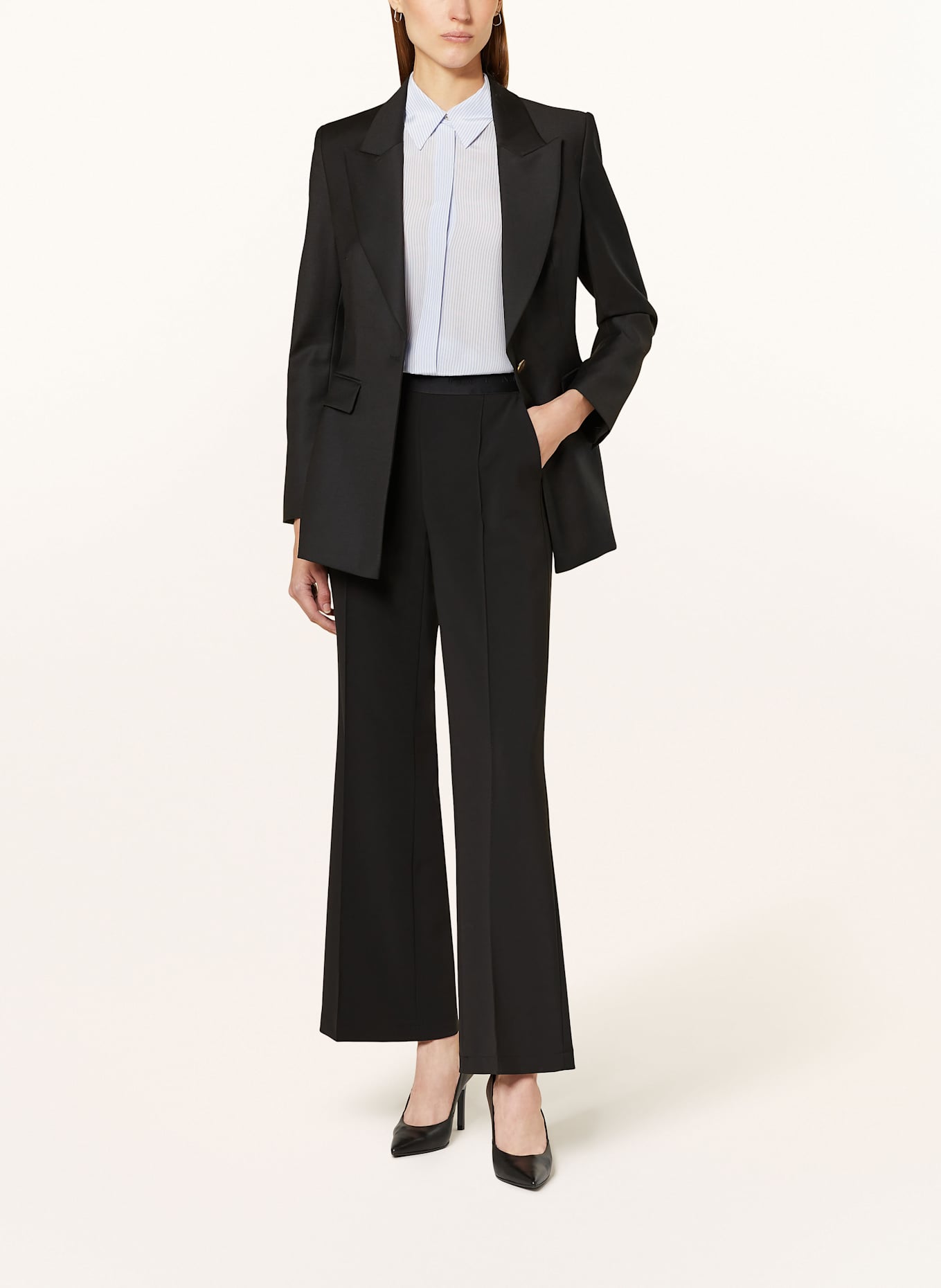 CAMBIO Wide leg trousers: BLACK