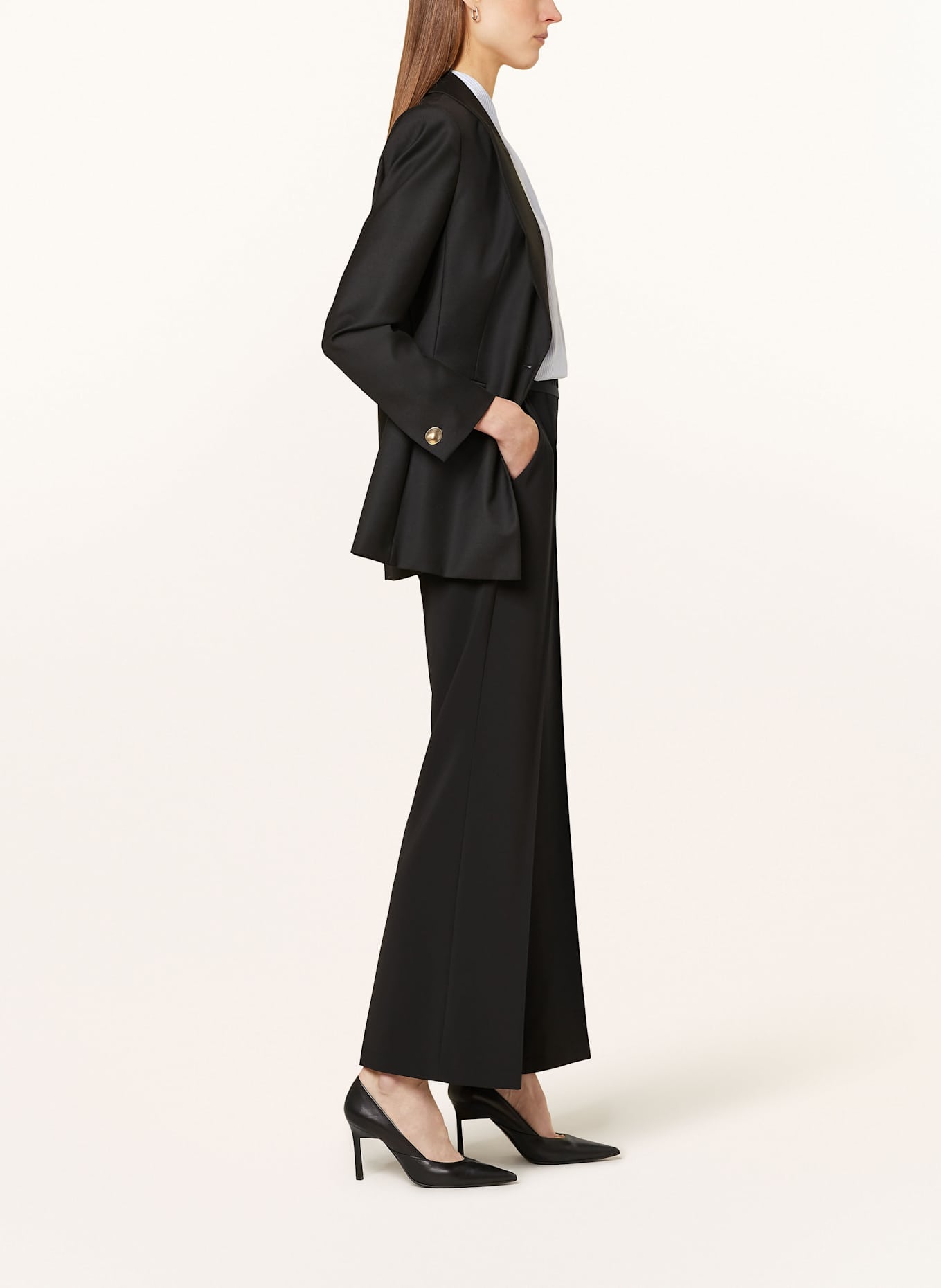 CAMBIO Wide leg trousers: BLACK