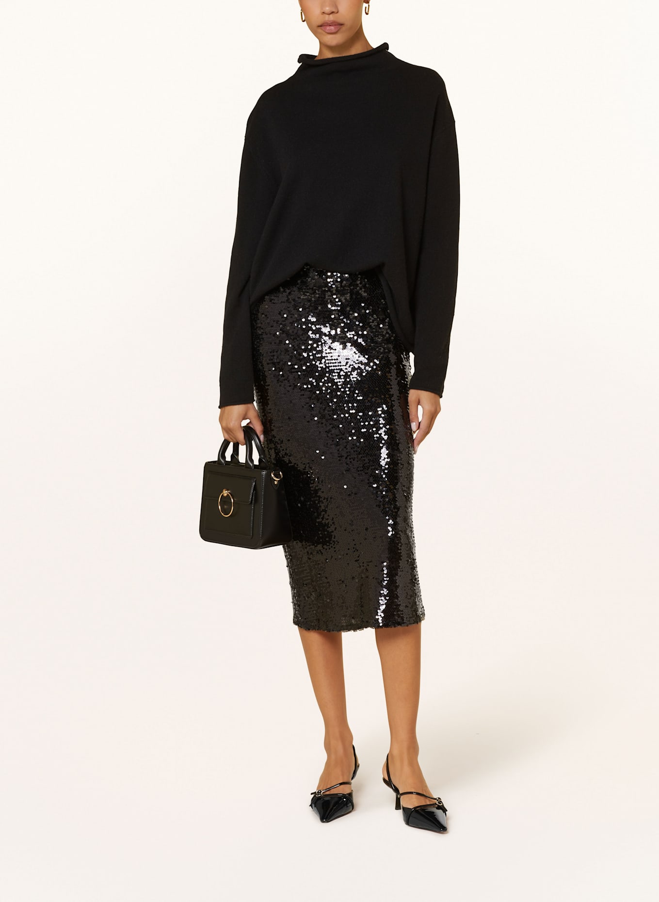 lilienfels Rock mit Pailletten: SCHWARZ