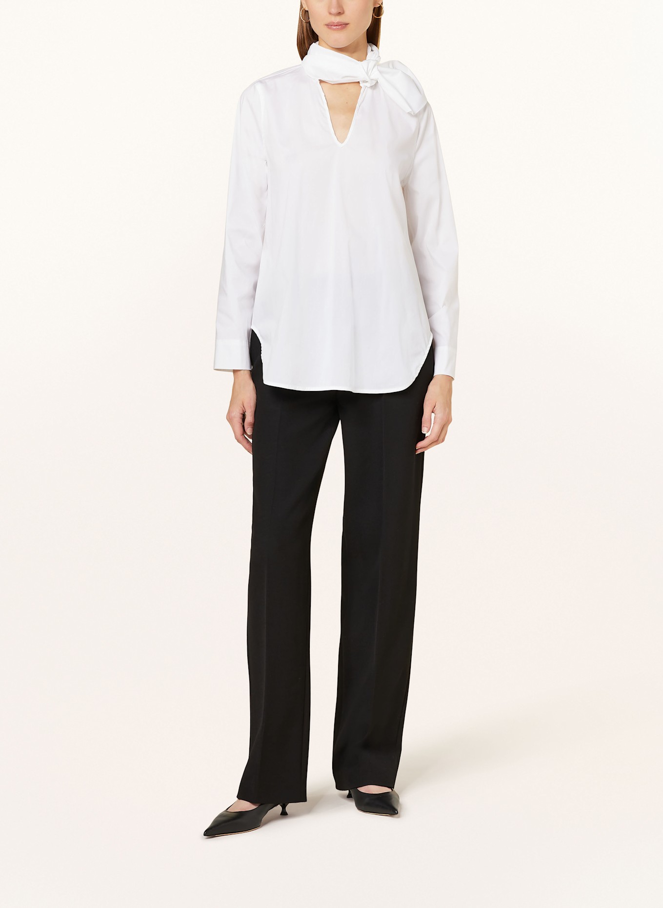 lilienfels Bluzka z wiązaniem pod szyją: BIAŁY