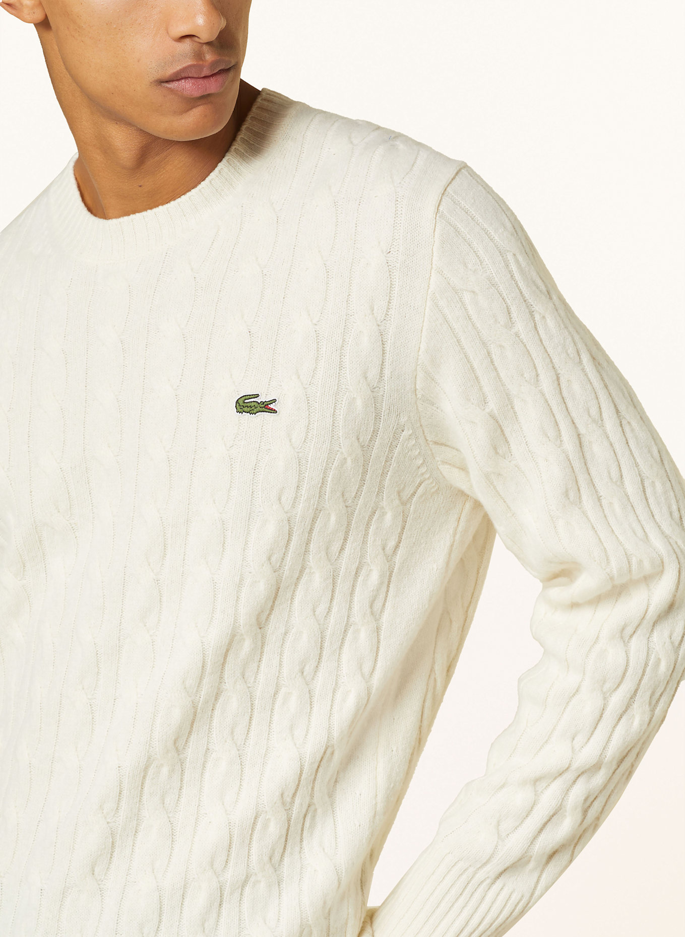 LACOSTE Svetr, Barva: BÍLÁ (Obrázek 4)