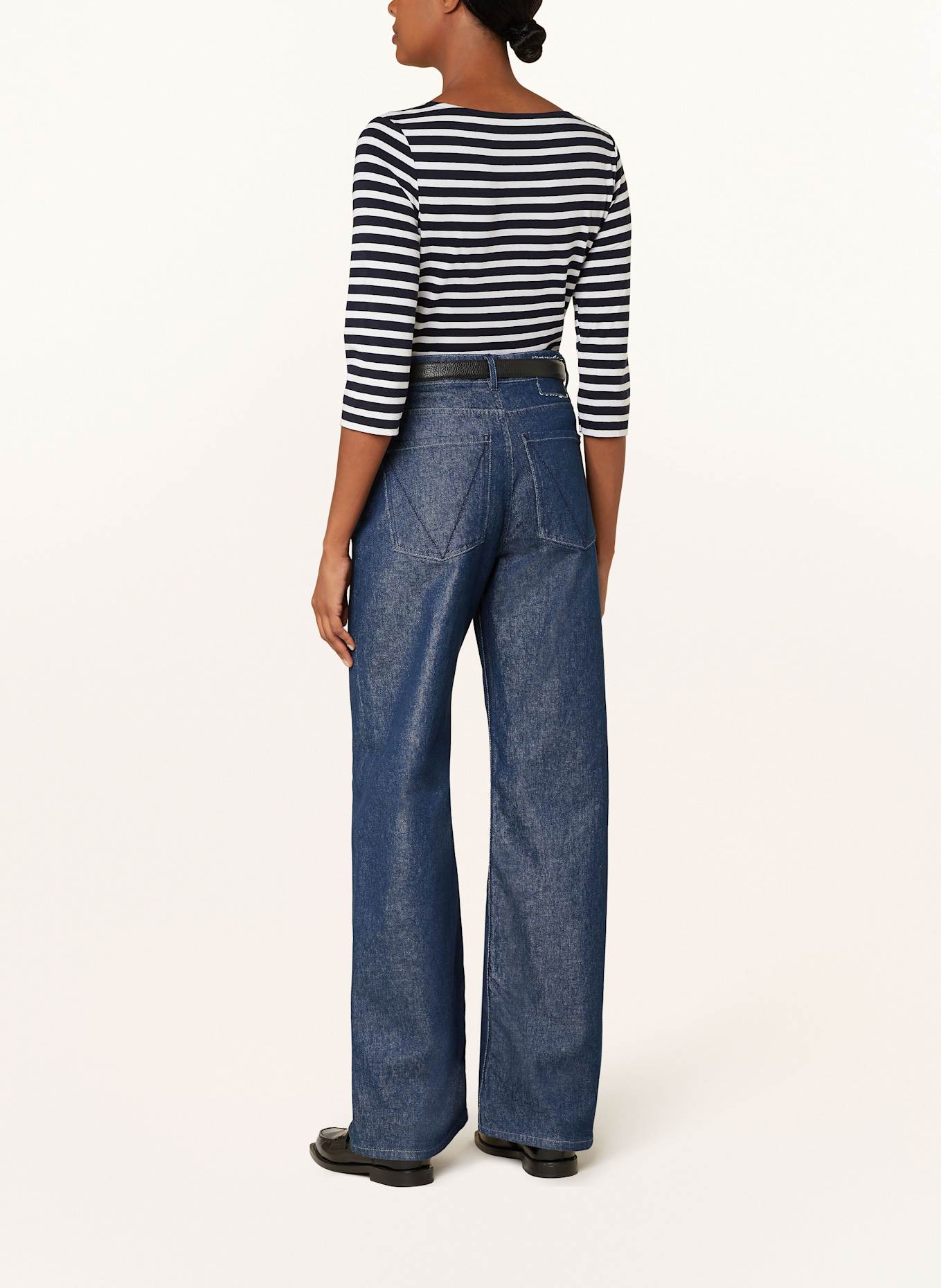 darling harbour Shirt mit 3/4-Arm: DUNKELBLAU / WEISS