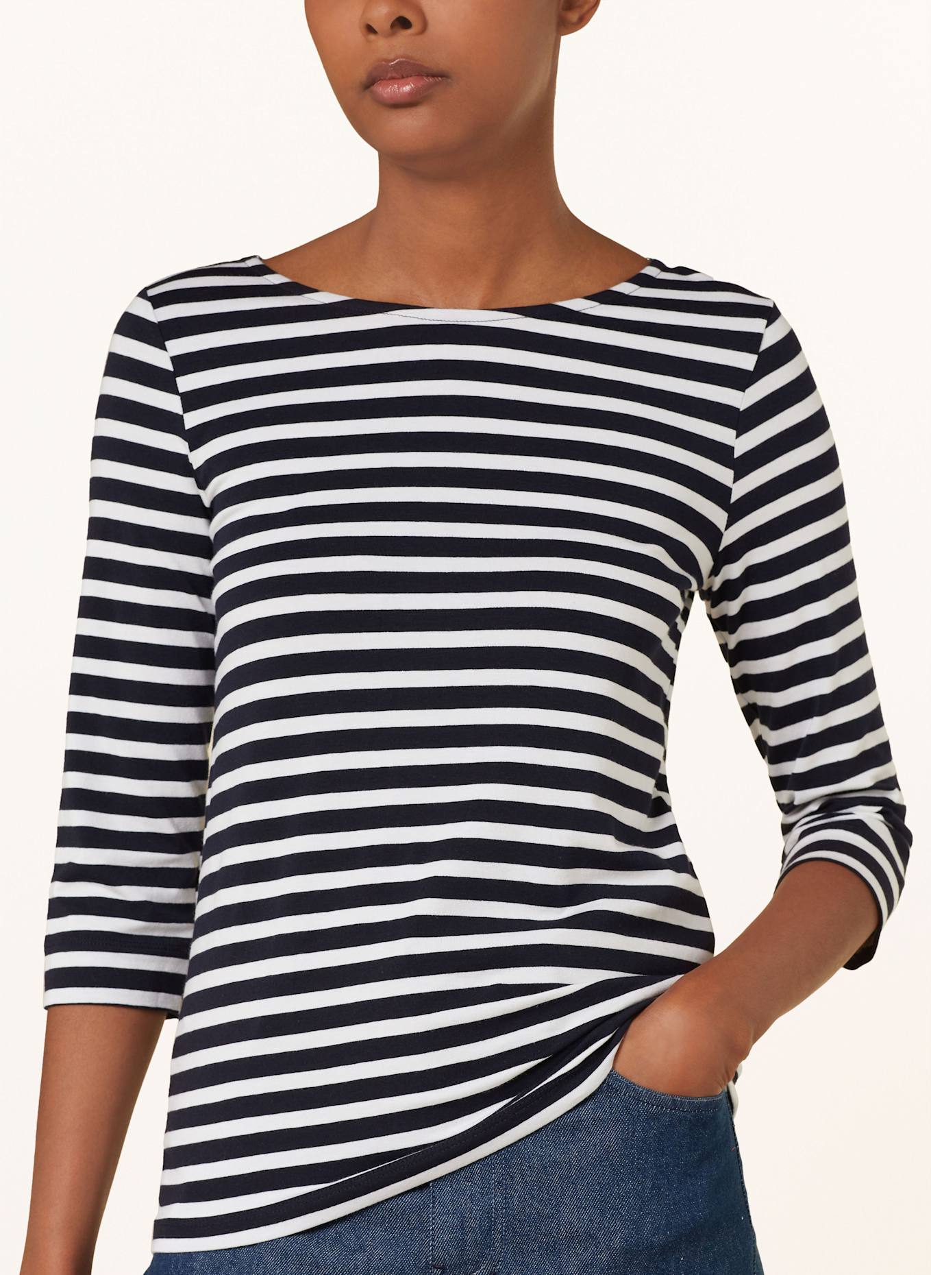 darling harbour Shirt mit 3/4-Arm: DUNKELBLAU / WEISS
