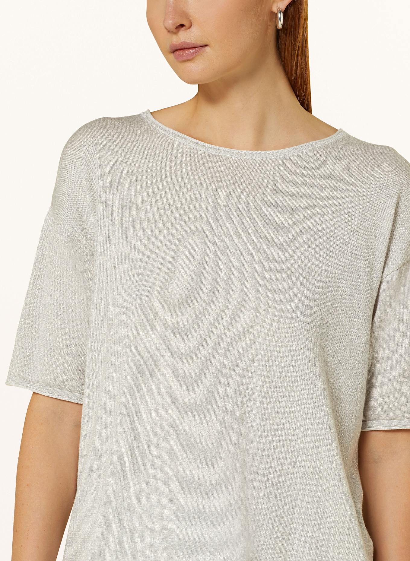darling harbour Strickshirt mit Glitzergarn: SILBER