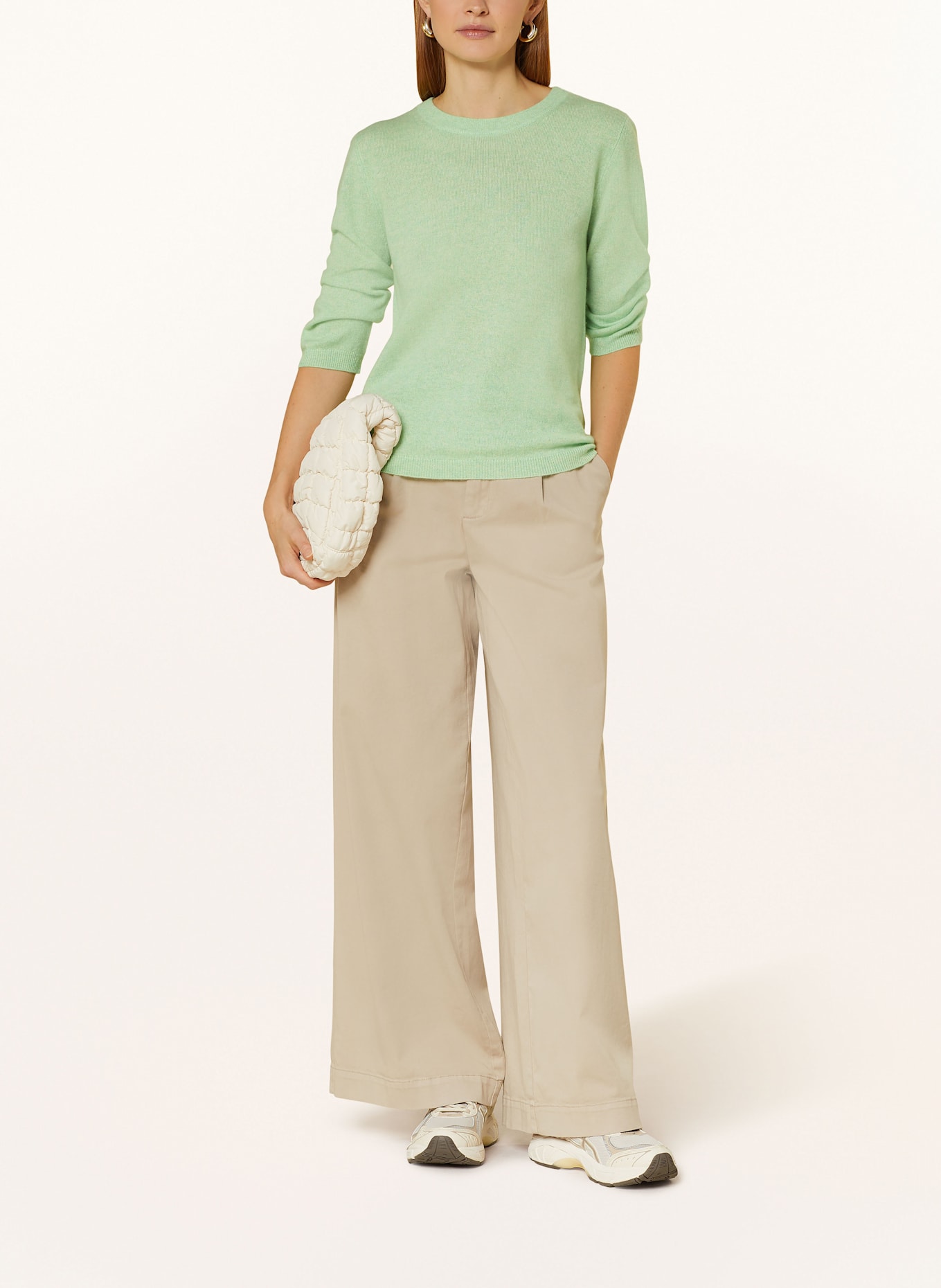 darling harbour Cashmere-Pullover mit 3/4-Arm: pastellgrün