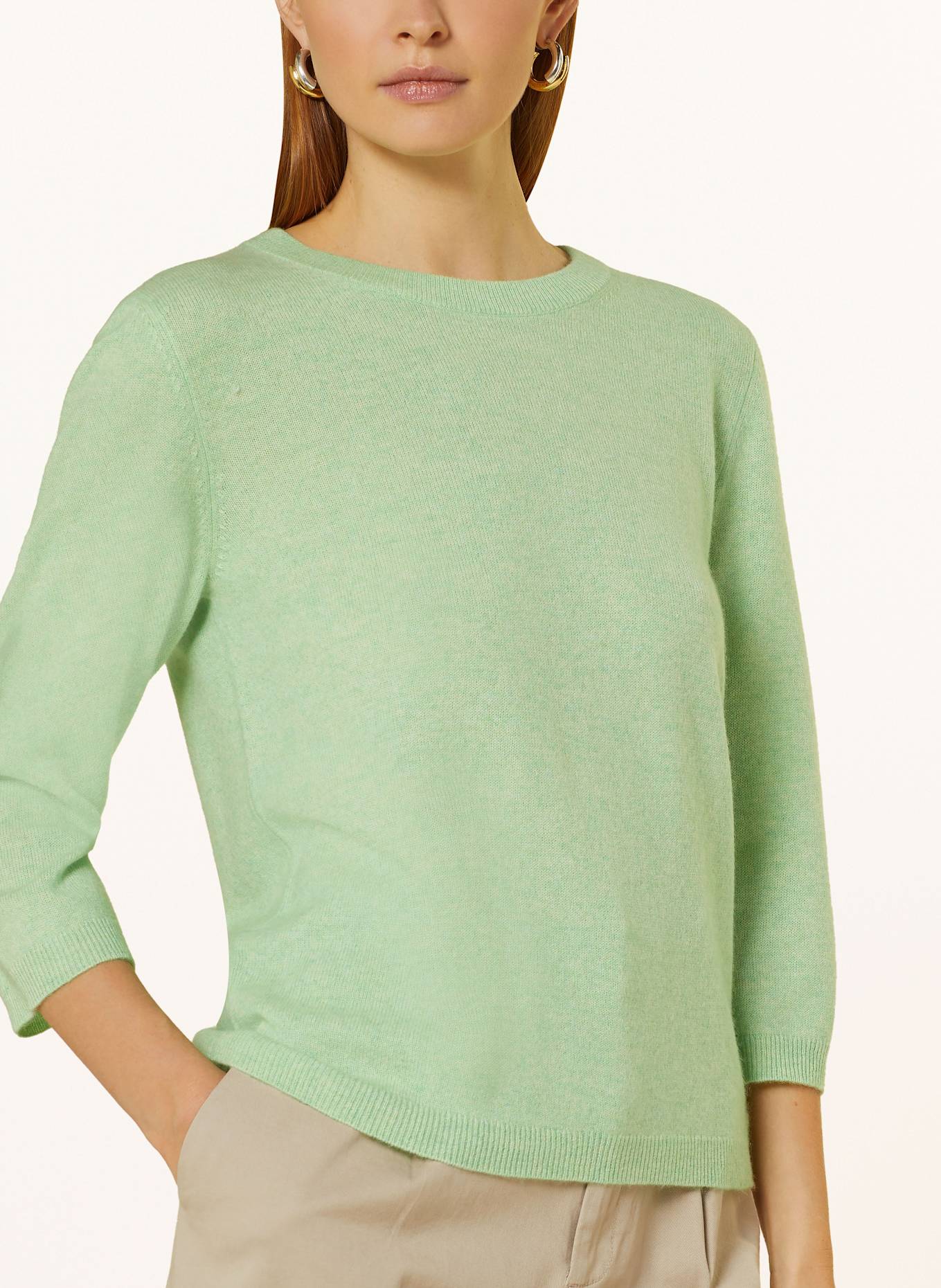 darling harbour Cashmere-Pullover mit 3/4-Arm: pastellgrün