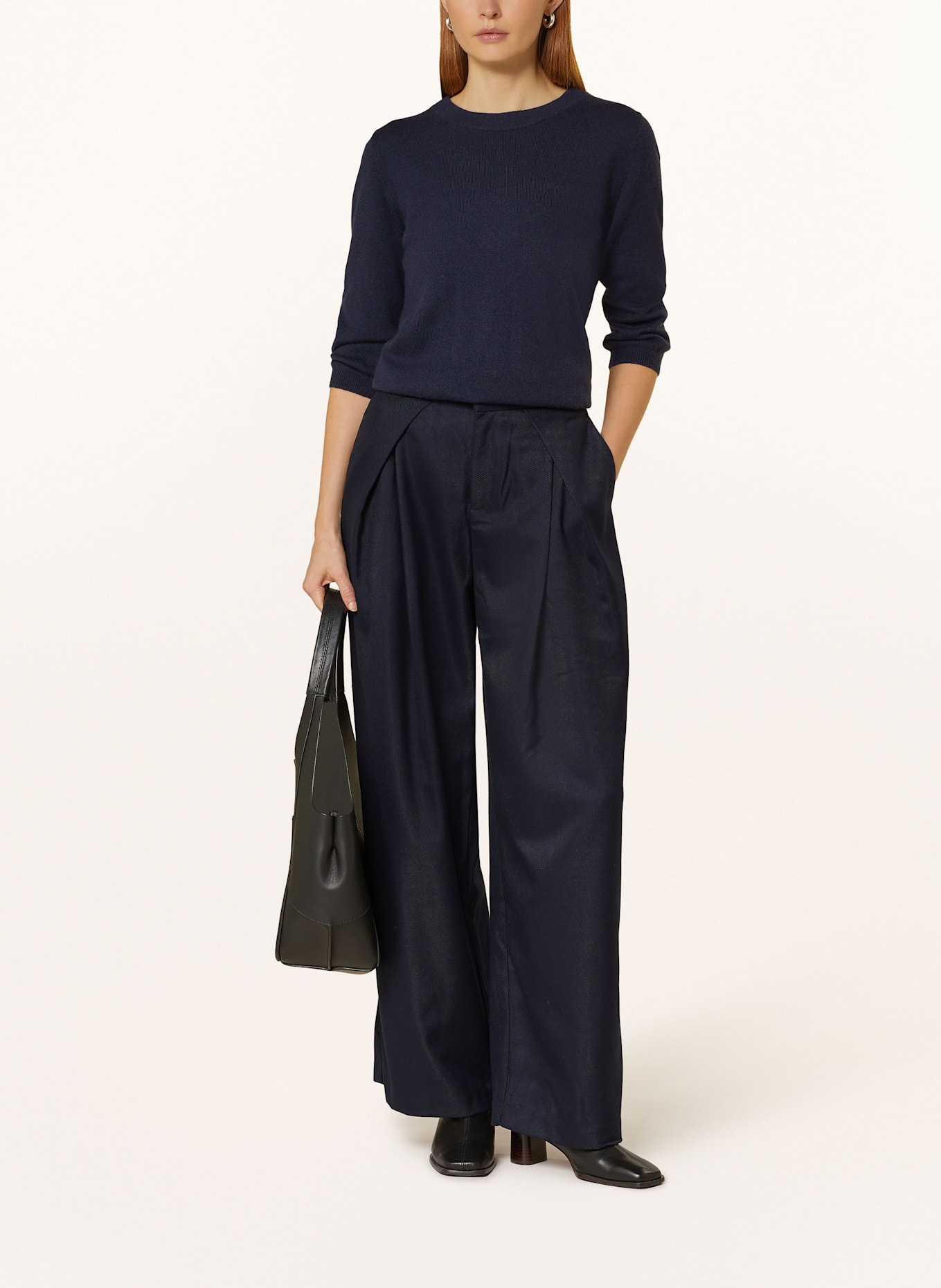 darling harbour Cashmere-Pullover mit 3/4-Arm: MARINE