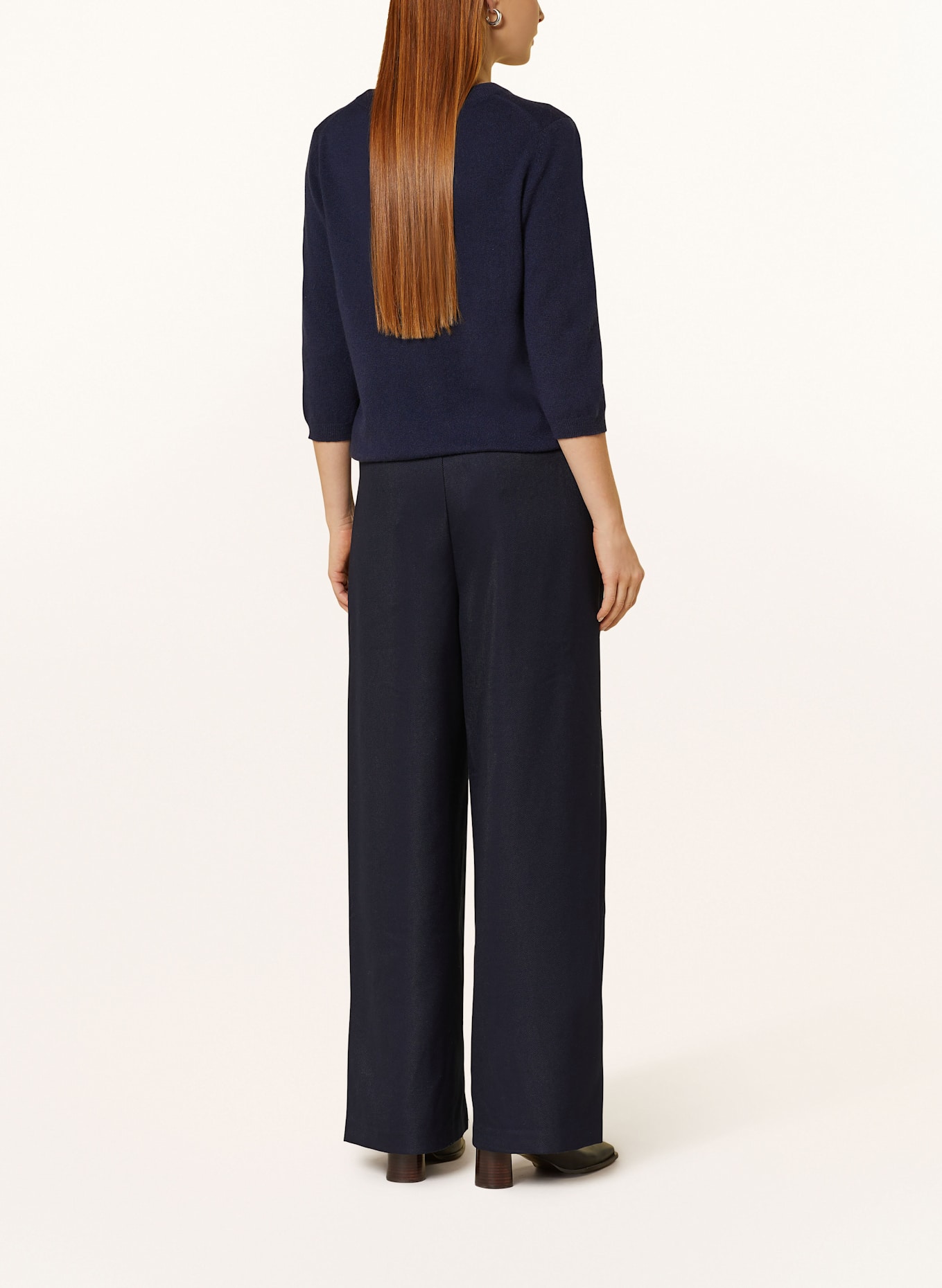 darling harbour Cashmere-Pullover mit 3/4-Arm: MARINE