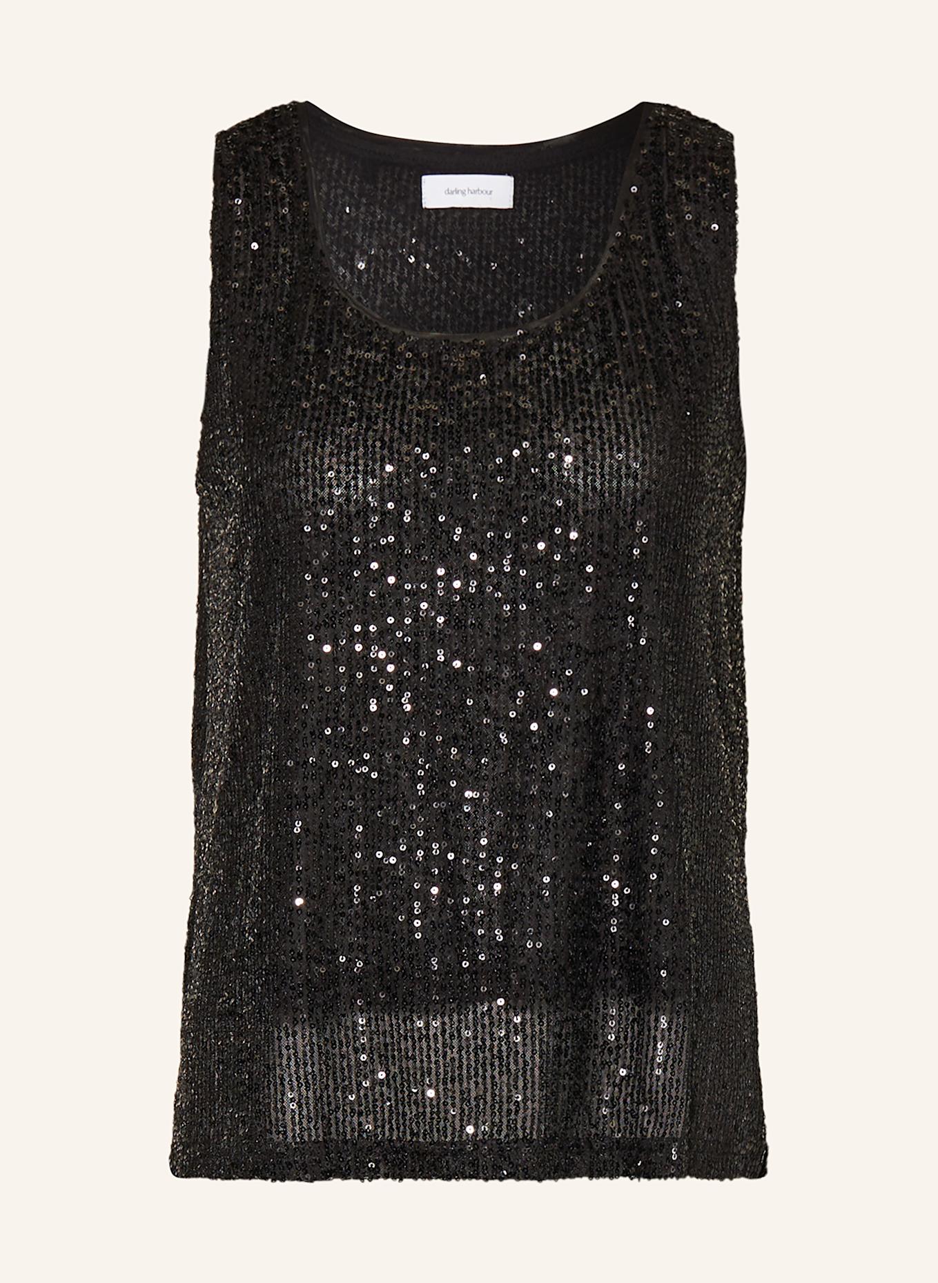 darling harbour Top with sequins: BLACK