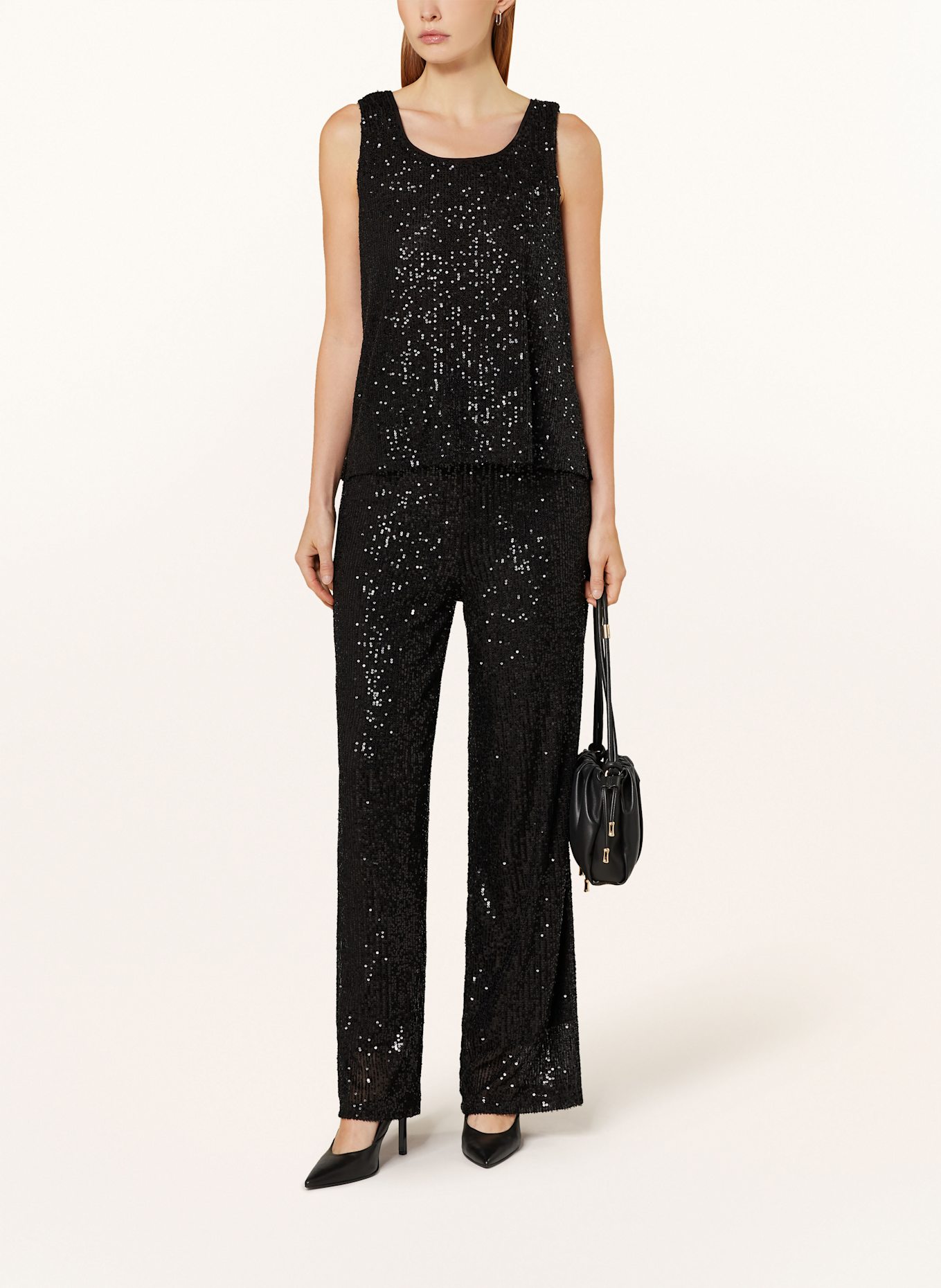 darling harbour Top with sequins: BLACK