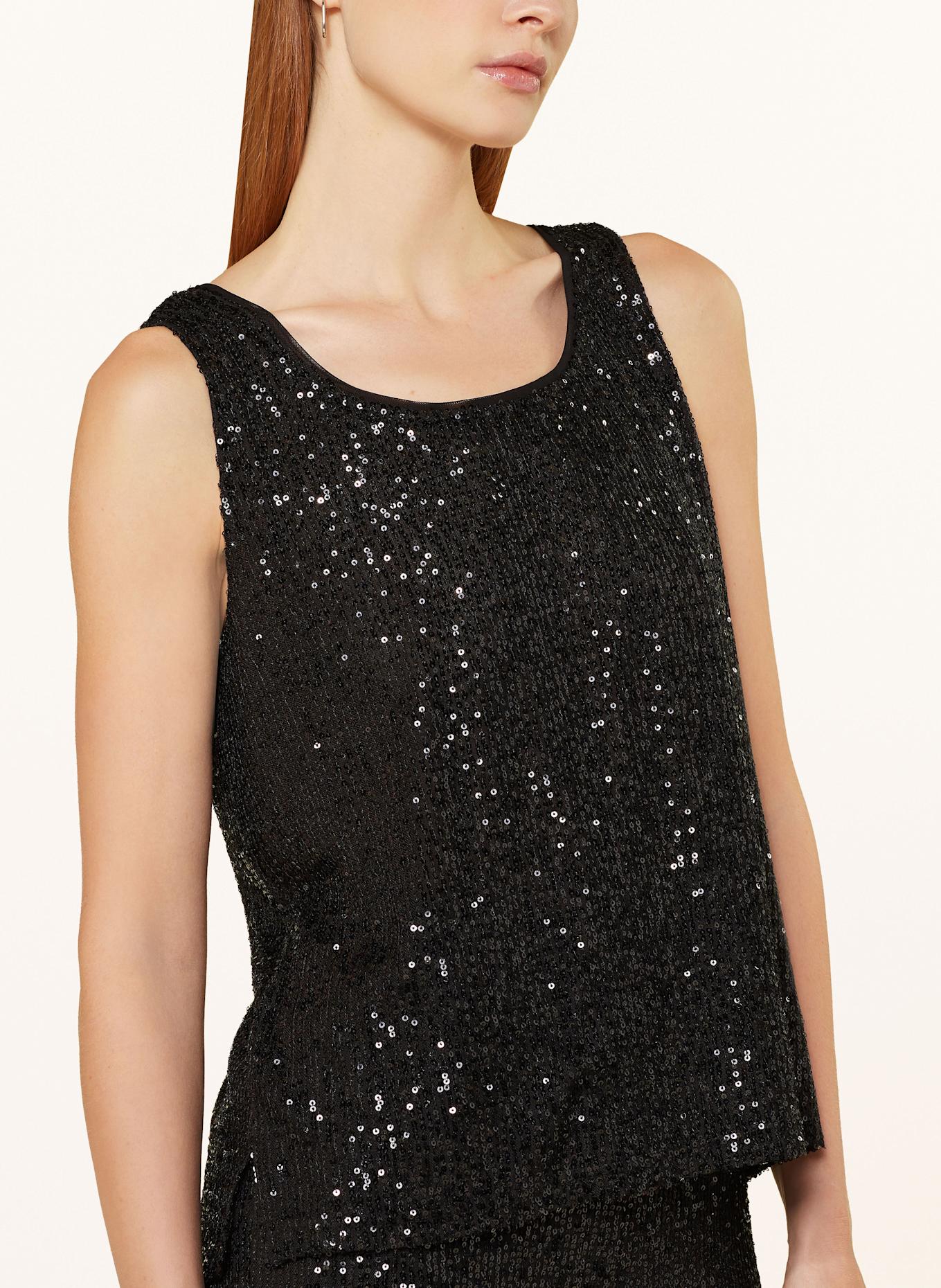 darling harbour Top with sequins: BLACK