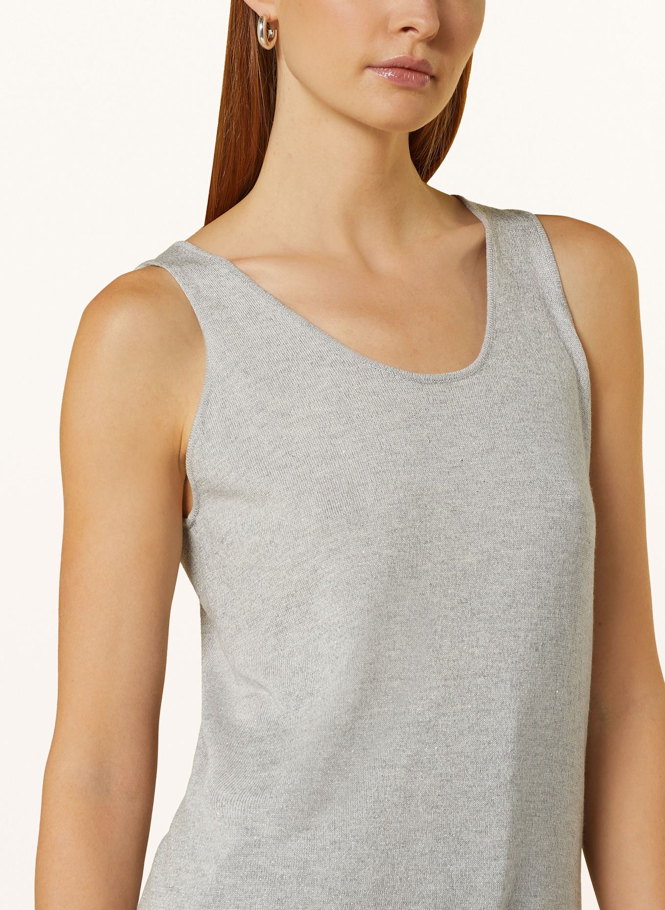 darling harbour Stricktop mit Glitzergarn: GRAU