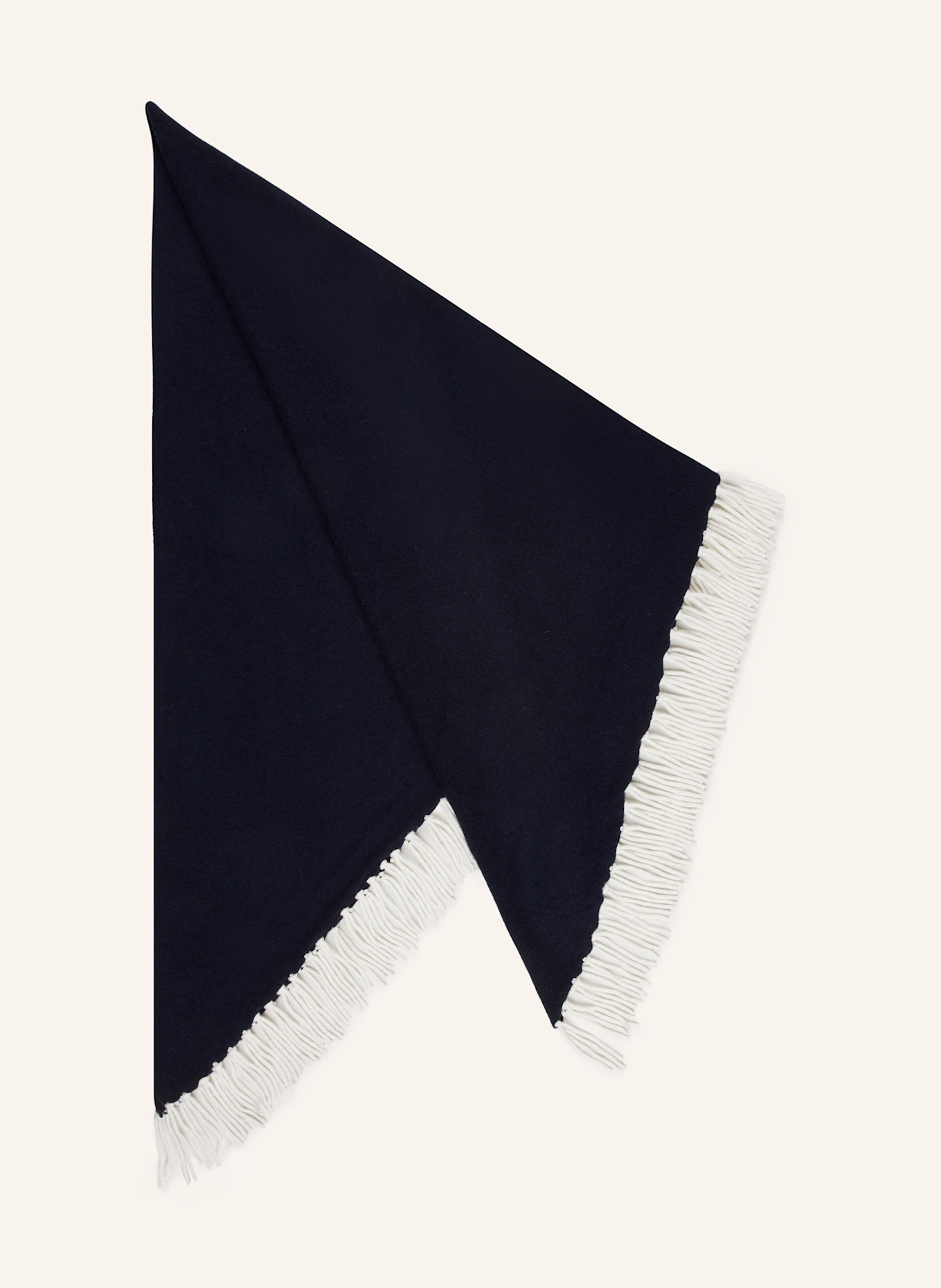 darling harbour Triangular scarf with cashmere: DARK BLUE