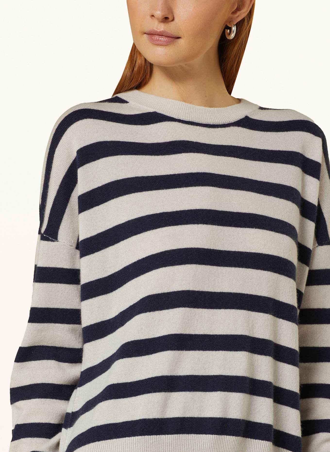 darling harbour Pullover aus Cashmere: ECRU / MARINE / ROT