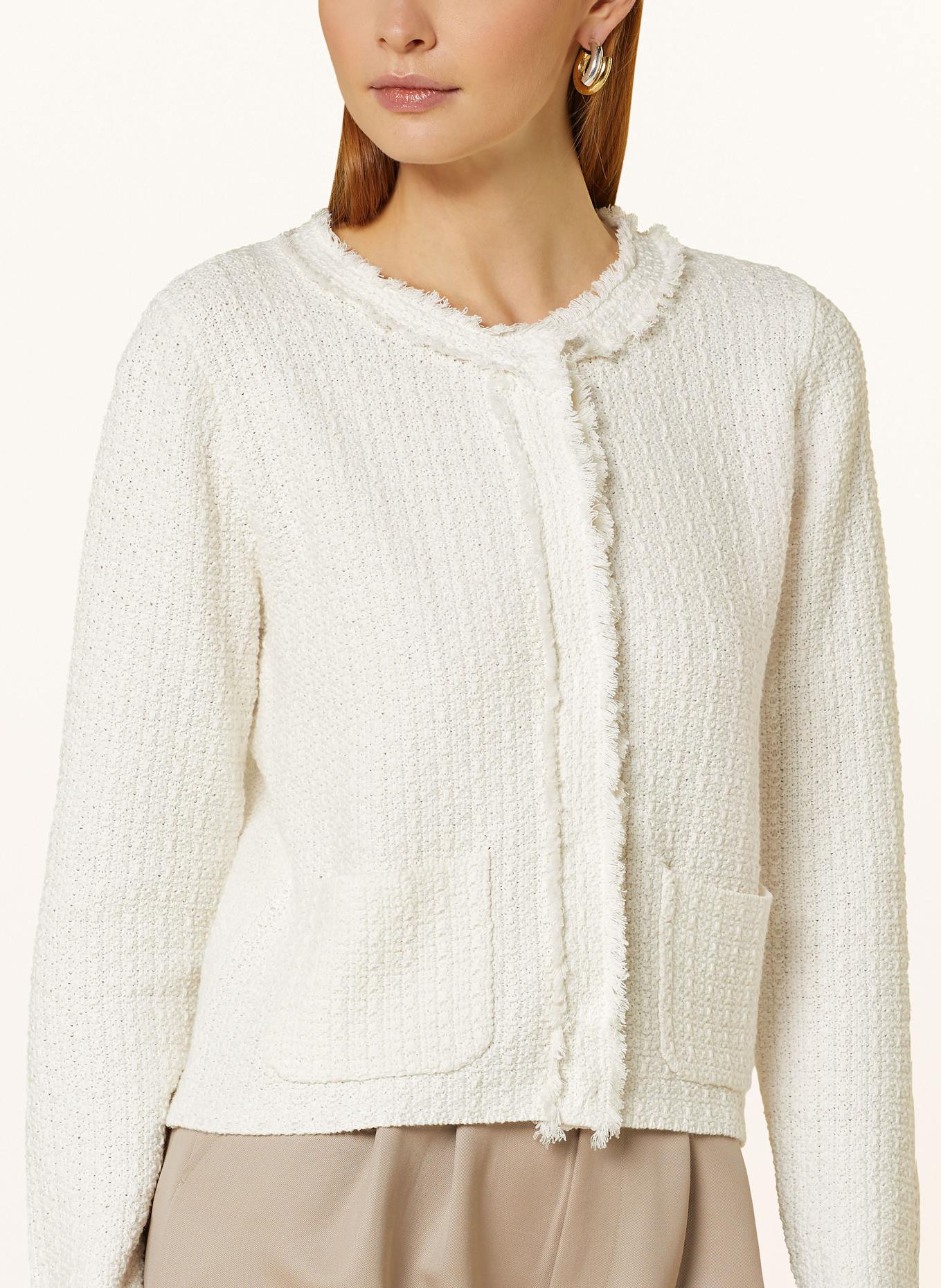 darling harbour Bouclé jacket with linen, Color: ECRU (Image 4)