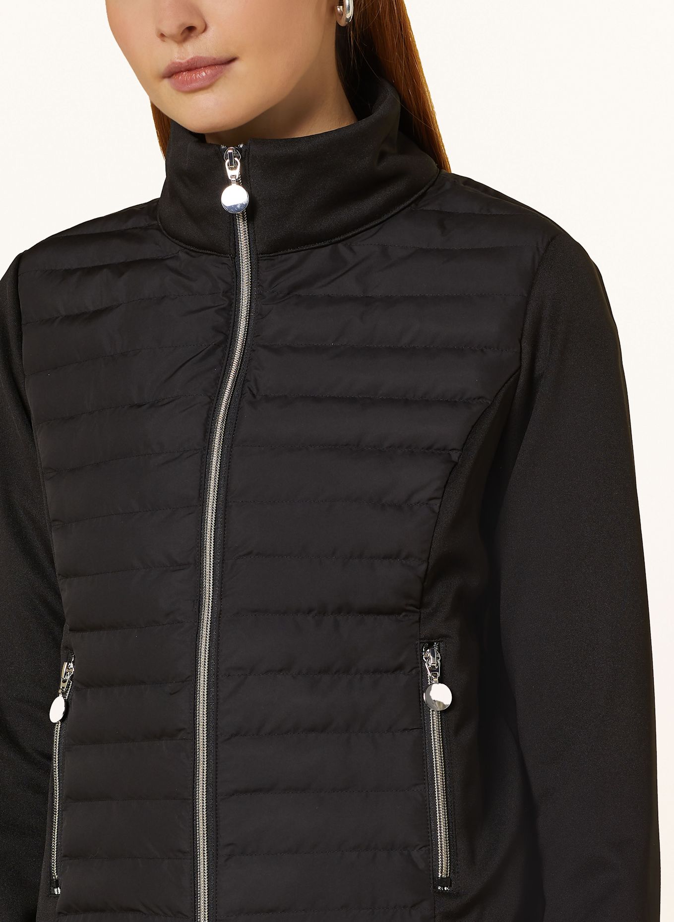 darling harbour Steppjacke im Materialmix: SCHWARZ