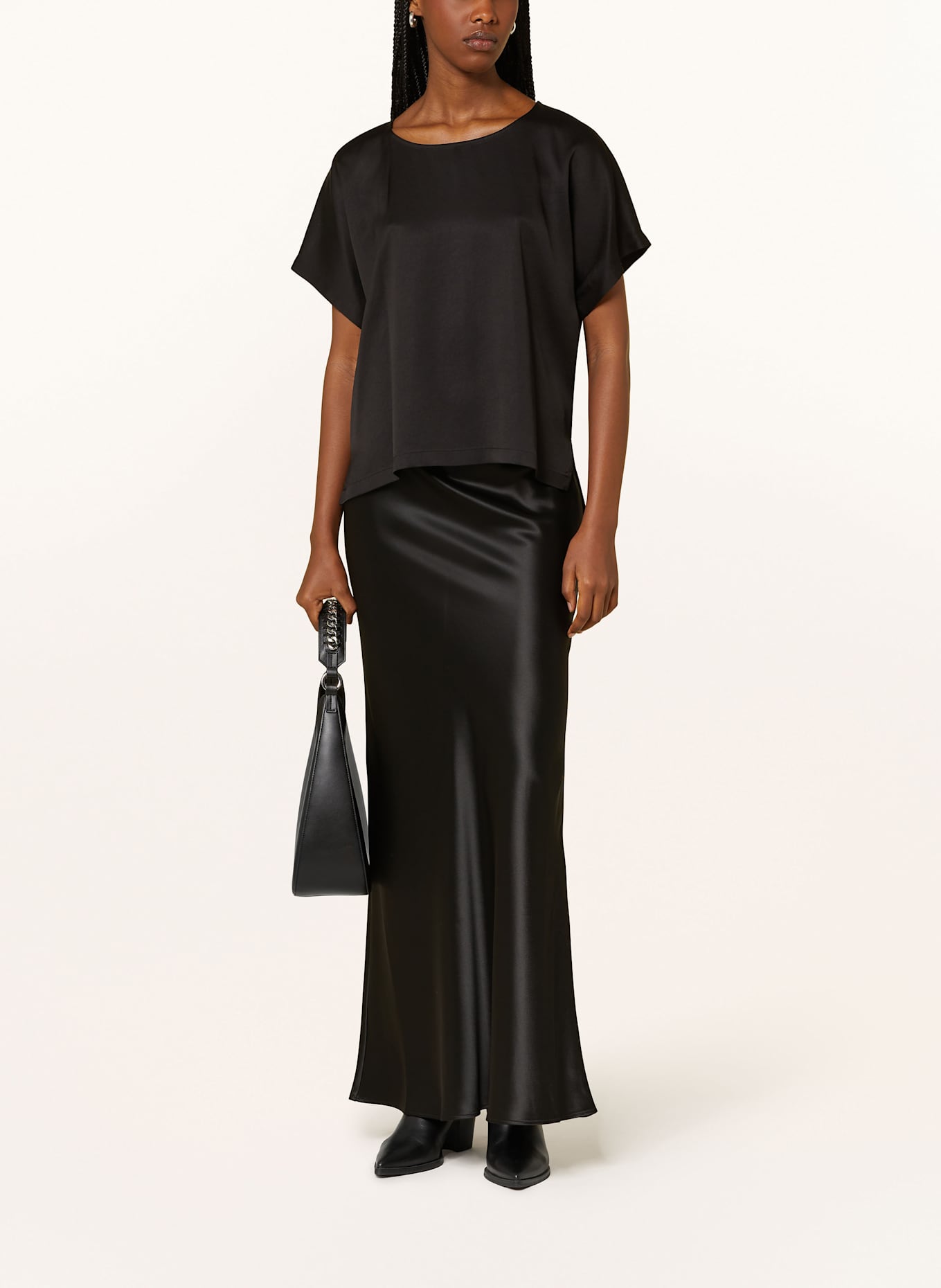 DRYKORN Blusenshirt CORAMY aus Satin: SCHWARZ