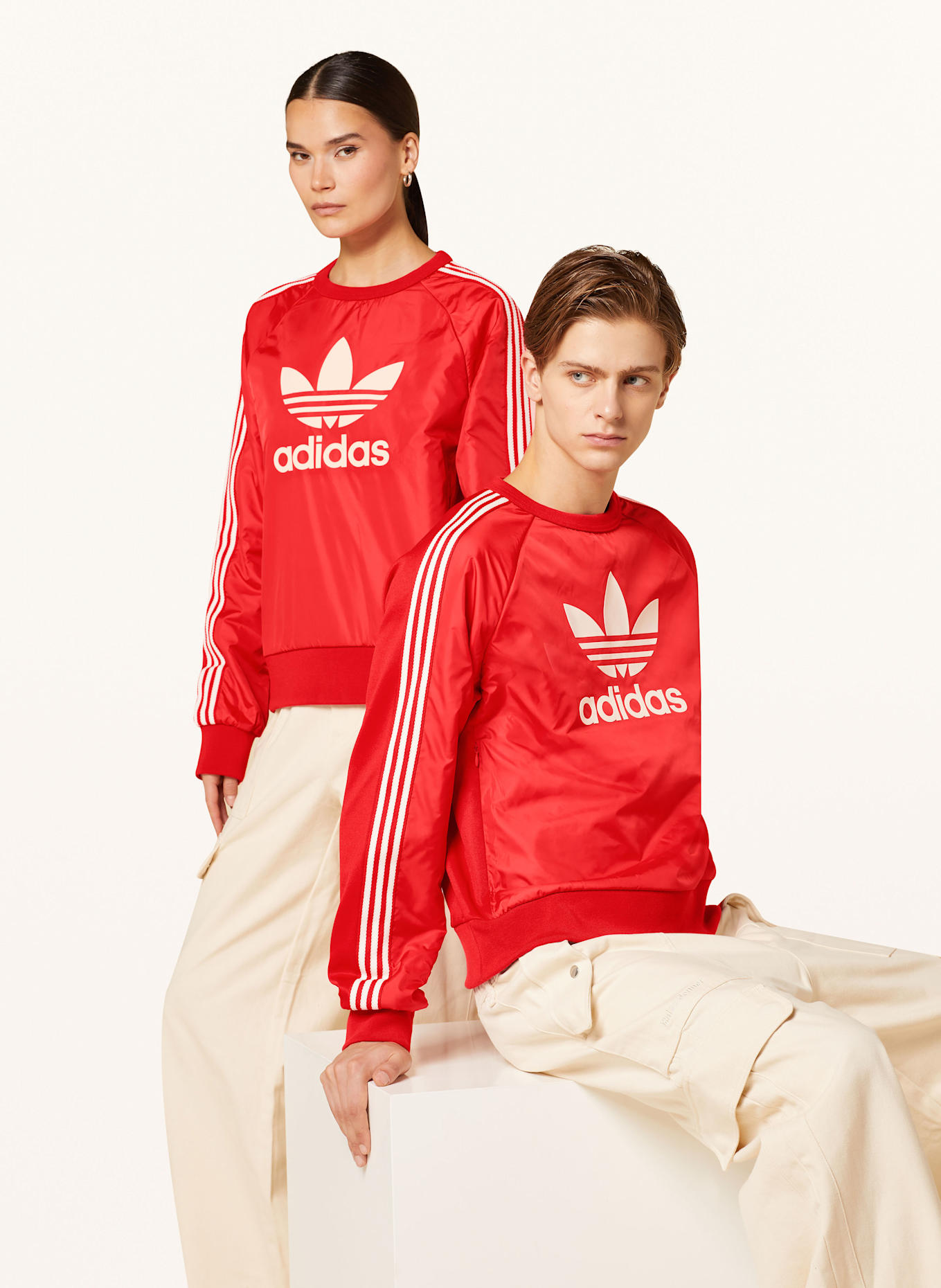 adidas Sweatshirt WALES BONNER im Materialmix in rot