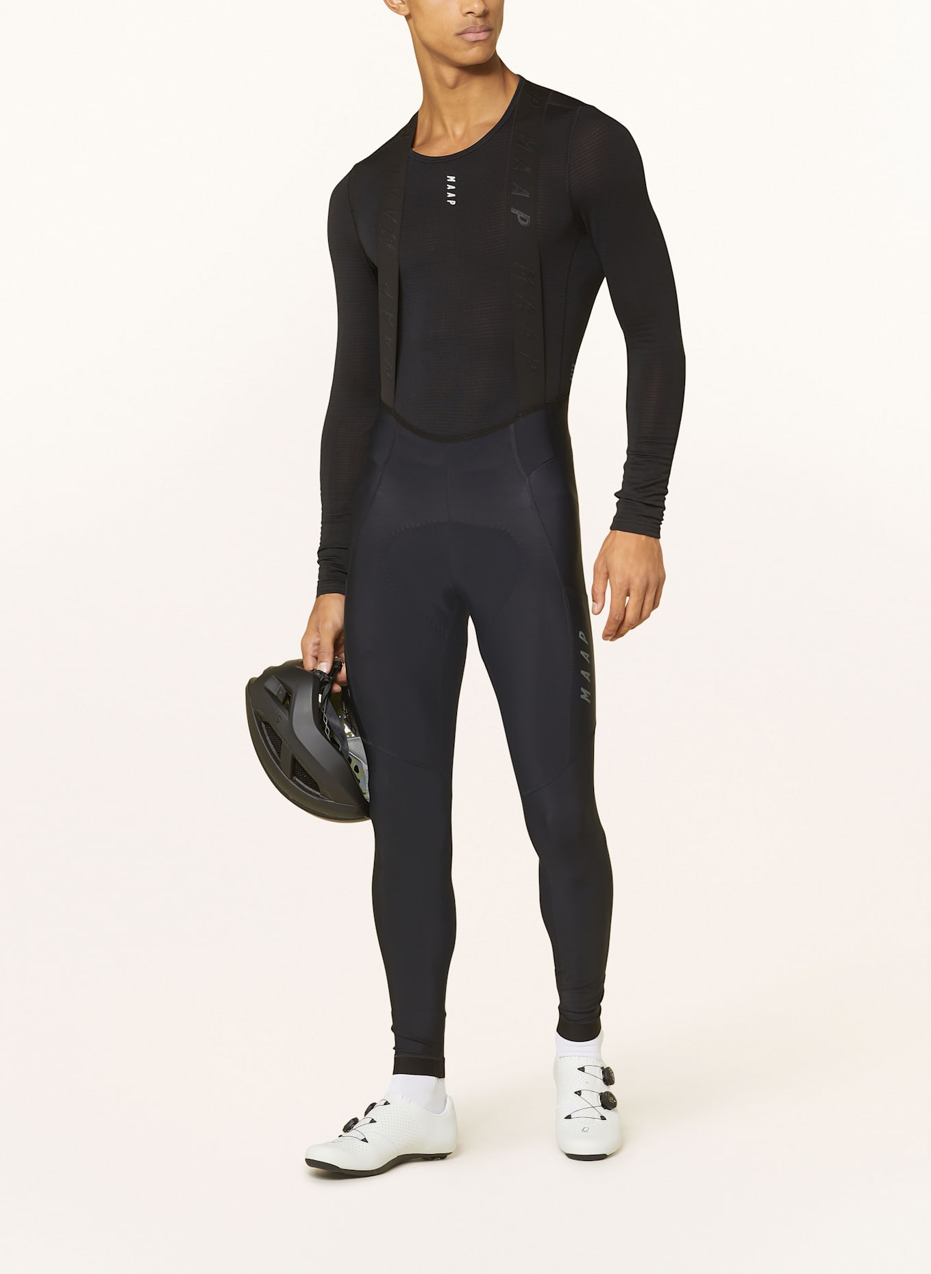 MAAP Radhose TEAM EVO mit Trägern und gepolstertem Einsatz: SCHWARZ