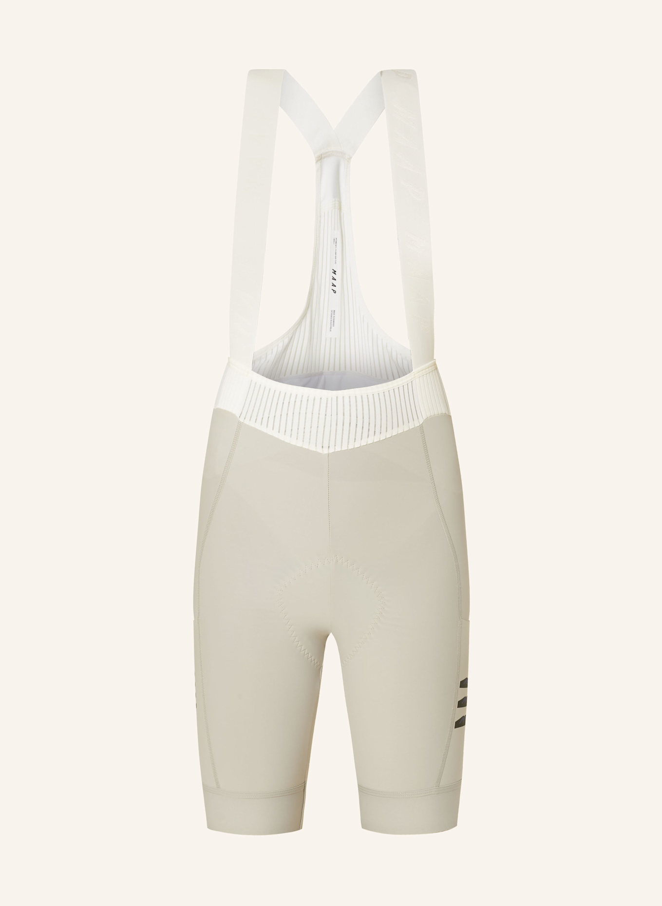 MAAP EVADE X TEAM BIB EVO cycling shorts with straps and padded insert in cream light gray