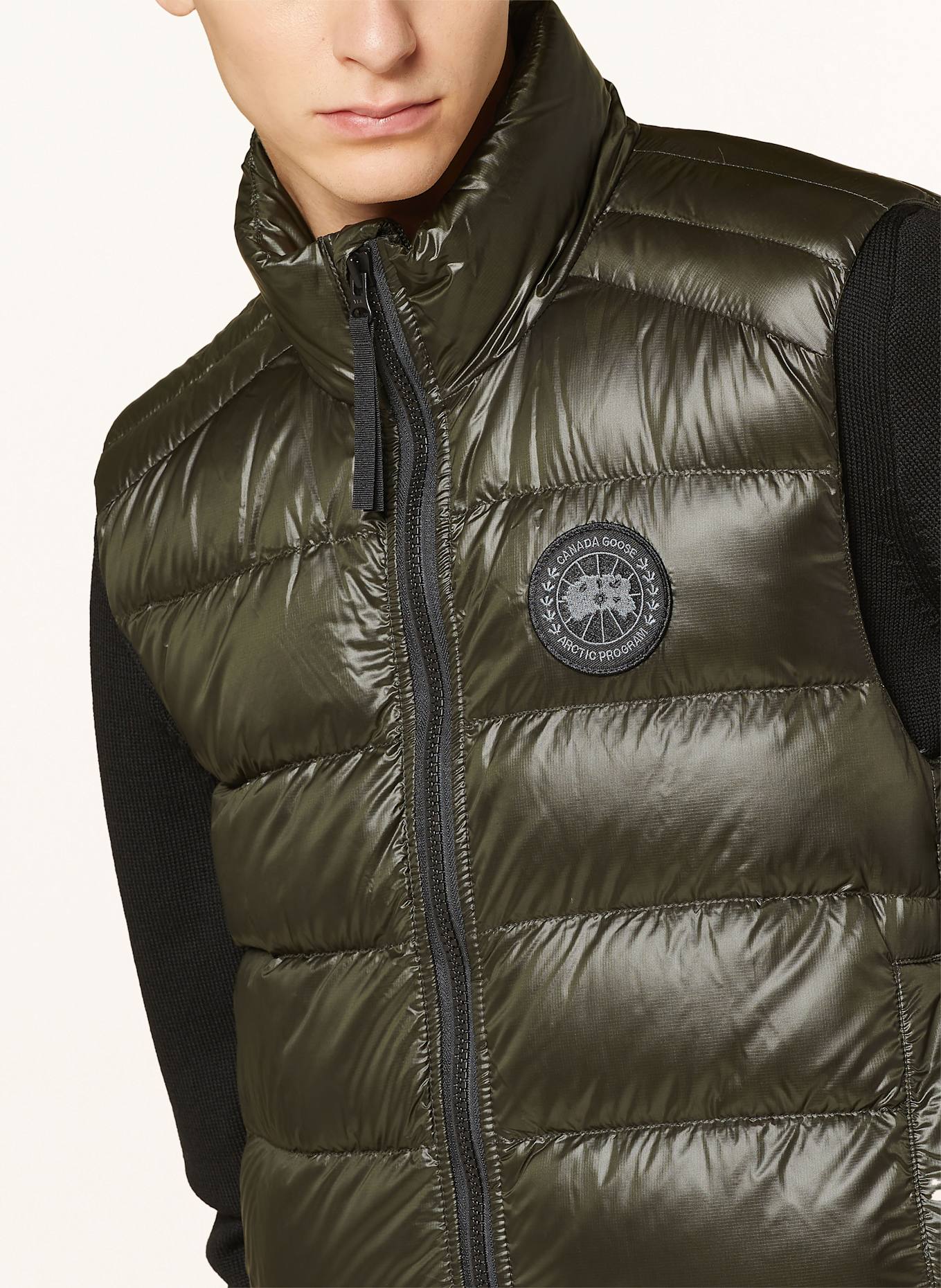 CANADA GOOSE Down vest CROFTON in dark green