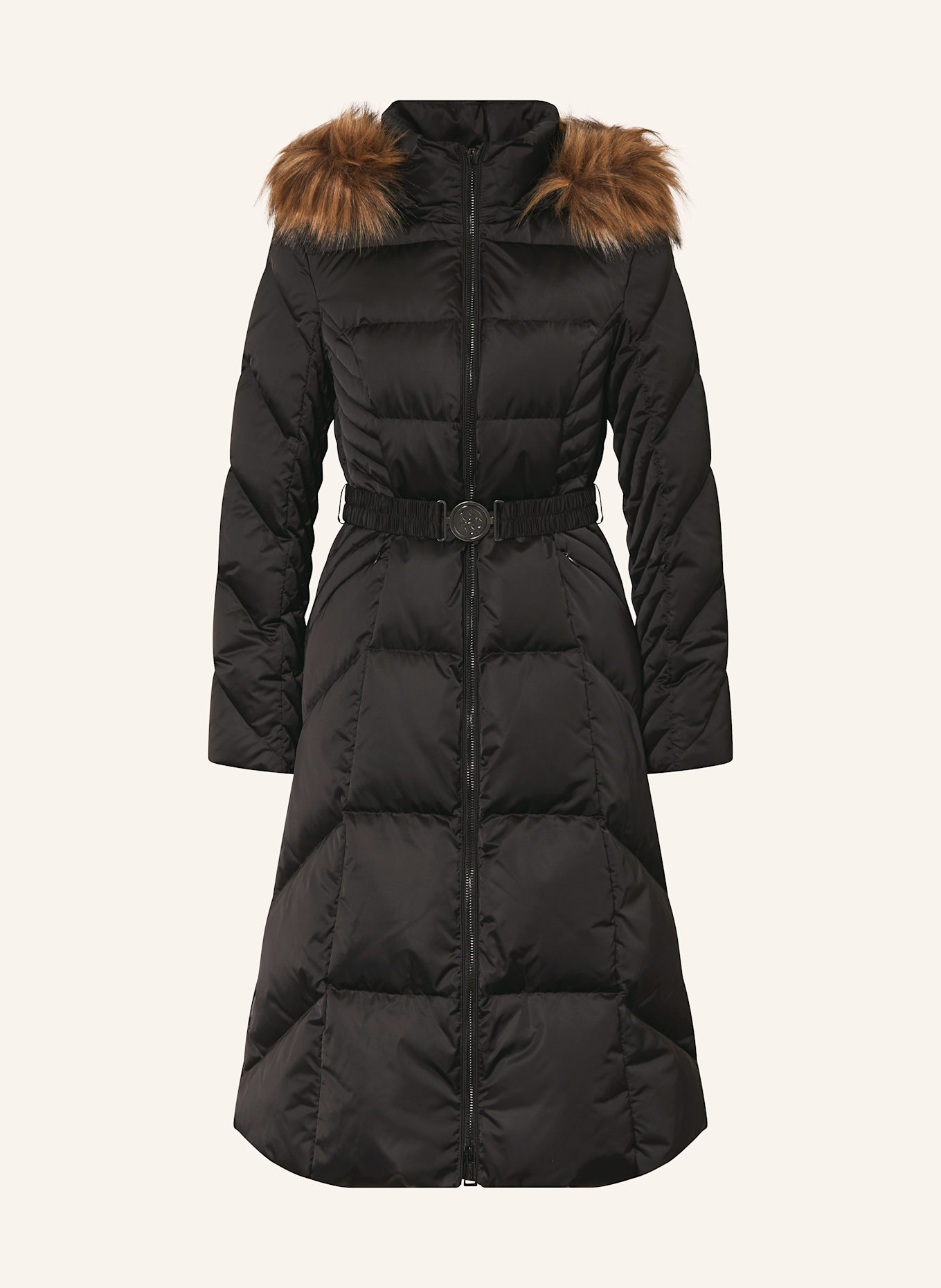 Long down jacket with faux fur guess sales