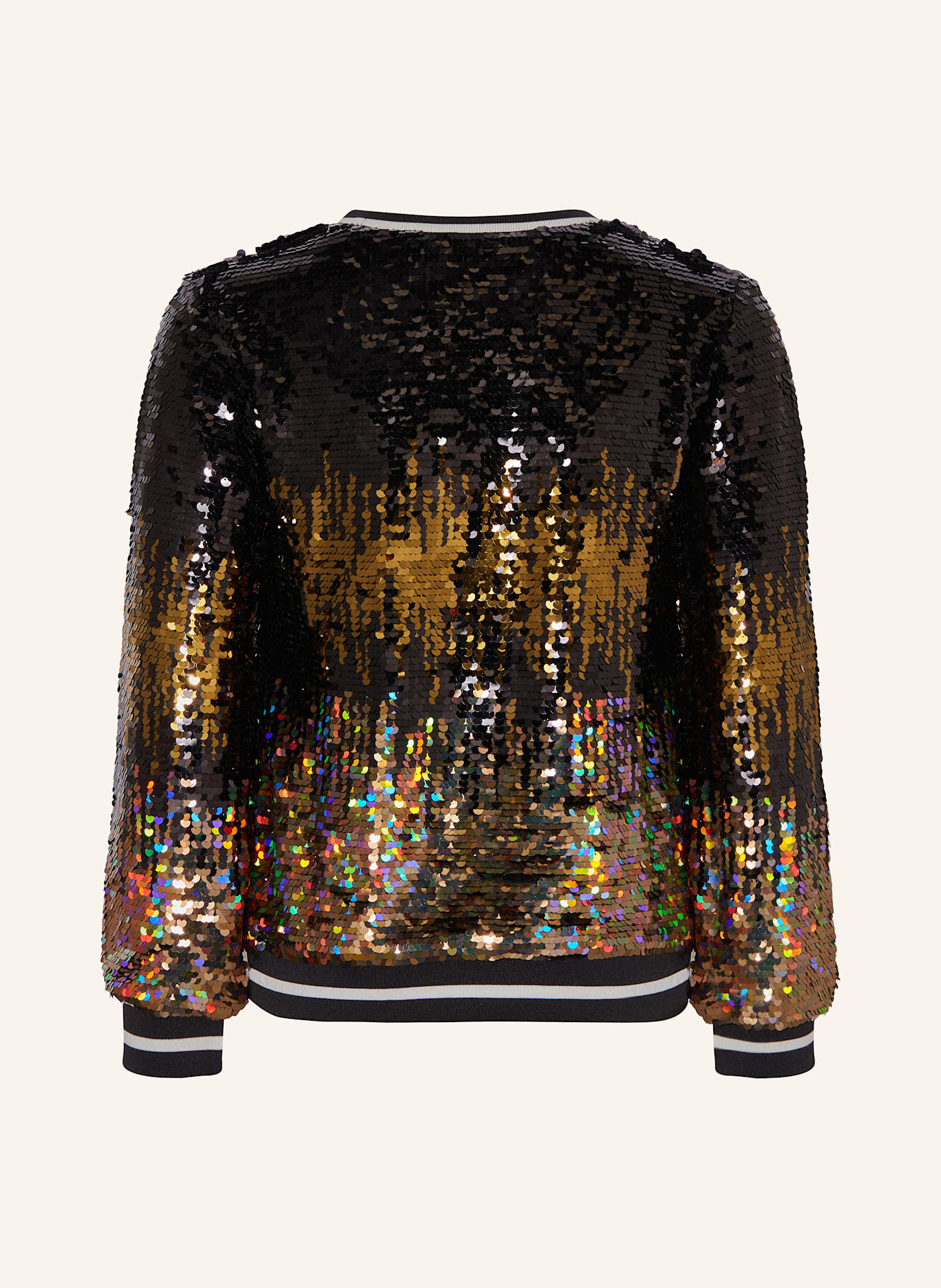 GUESS Sweatshirt mit Pailletten: SCHWARZ/ GOLD