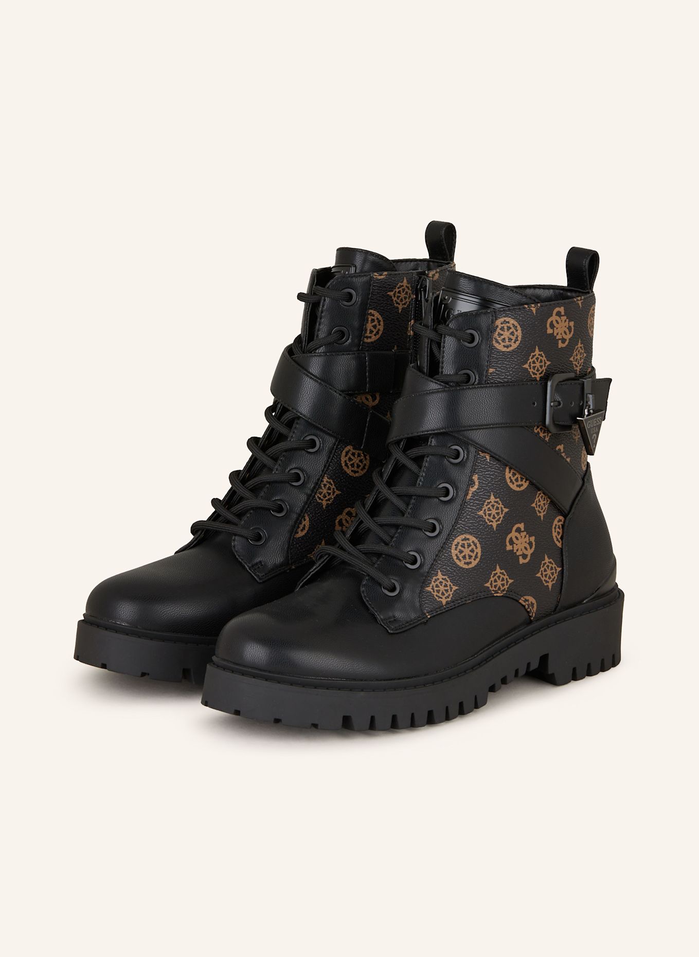 Guess black lace up boots cheap
