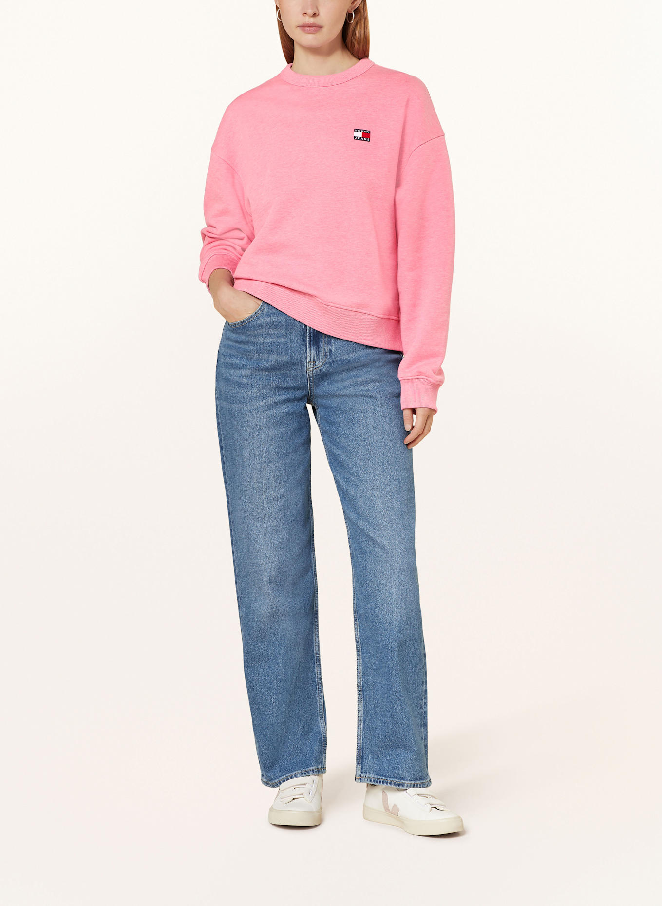 Tommy jeans pink sweatshirt clearance