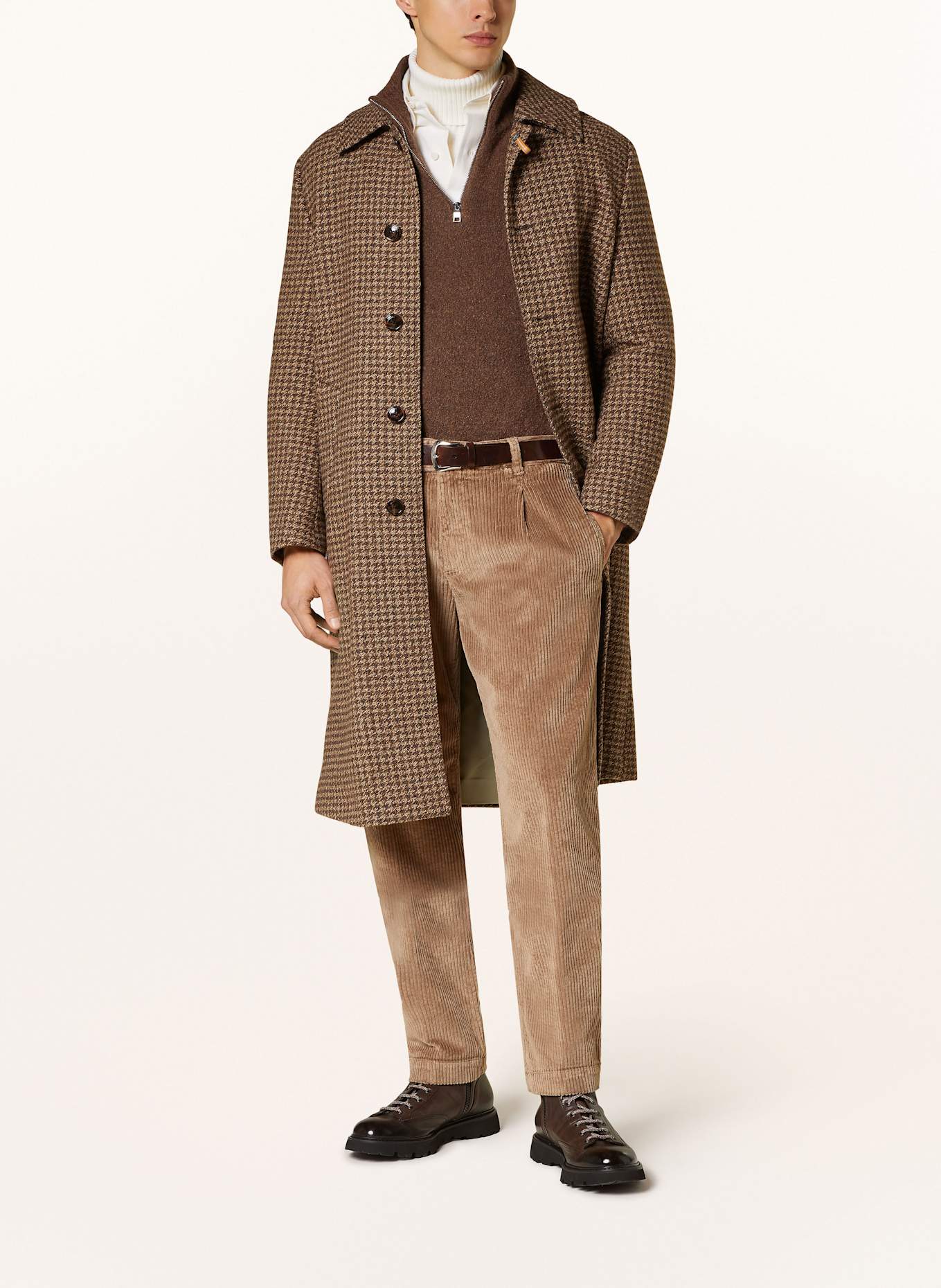 BALDESSARINI Kabát: TMAVĚ HNĚDÁ / HNĚDÁ / SVĚTLE HNĚDÁ