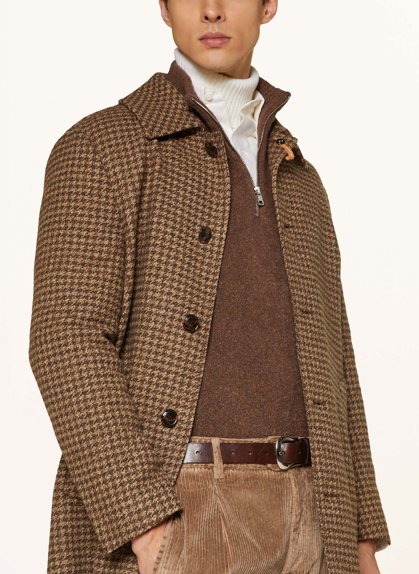 BALDESSARINI Kabát: TMAVĚ HNĚDÁ / HNĚDÁ / SVĚTLE HNĚDÁ