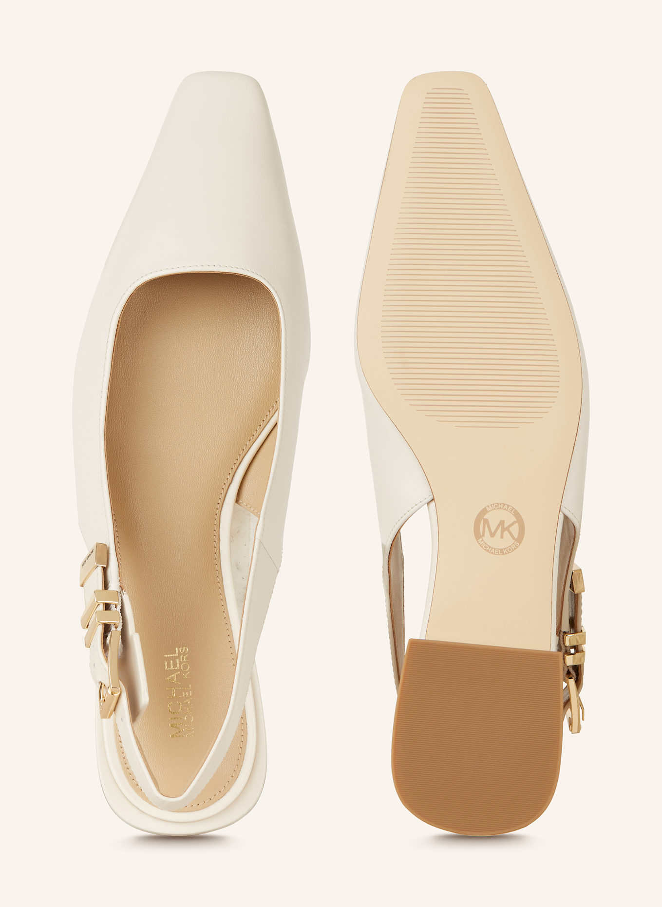 MICHAEL KORS Baleriny z odkrytą piętą DARRINGTON kolor 289 lt cream - Main Image