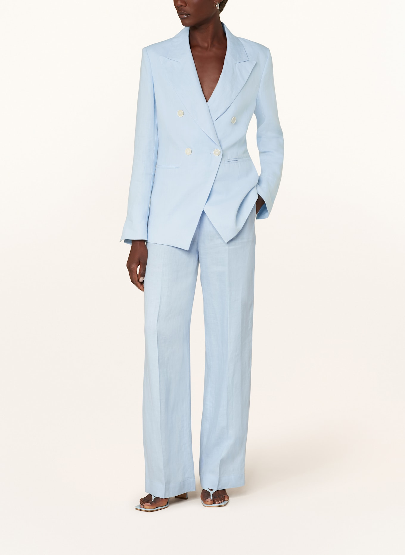 RIANI Marlenehose aus Leinen: HELLBLAU