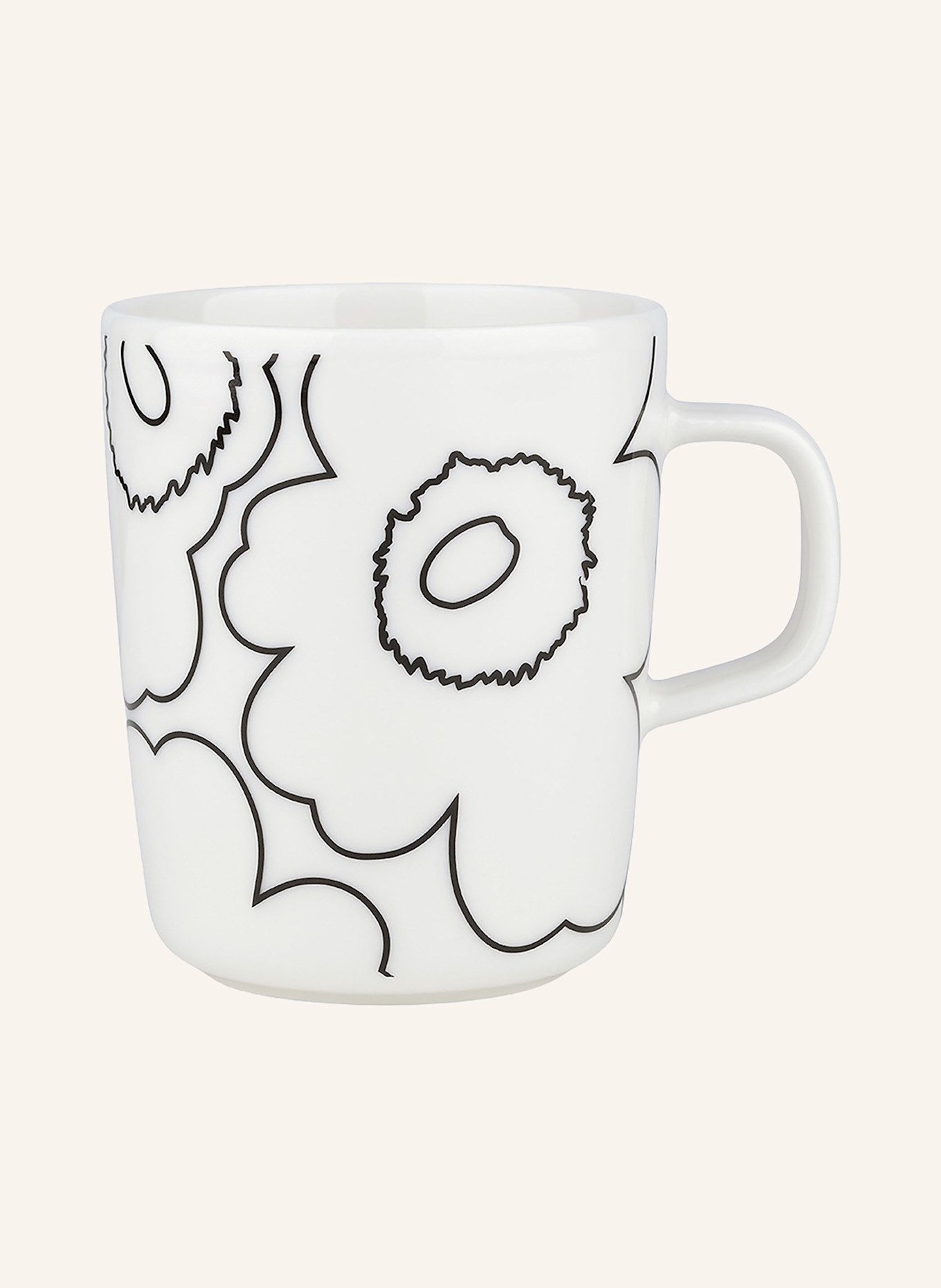 marimekko 2er-Set Henkelbecher OIVA/PIIRTO UNIKKO: WEISS / SCHWARZ